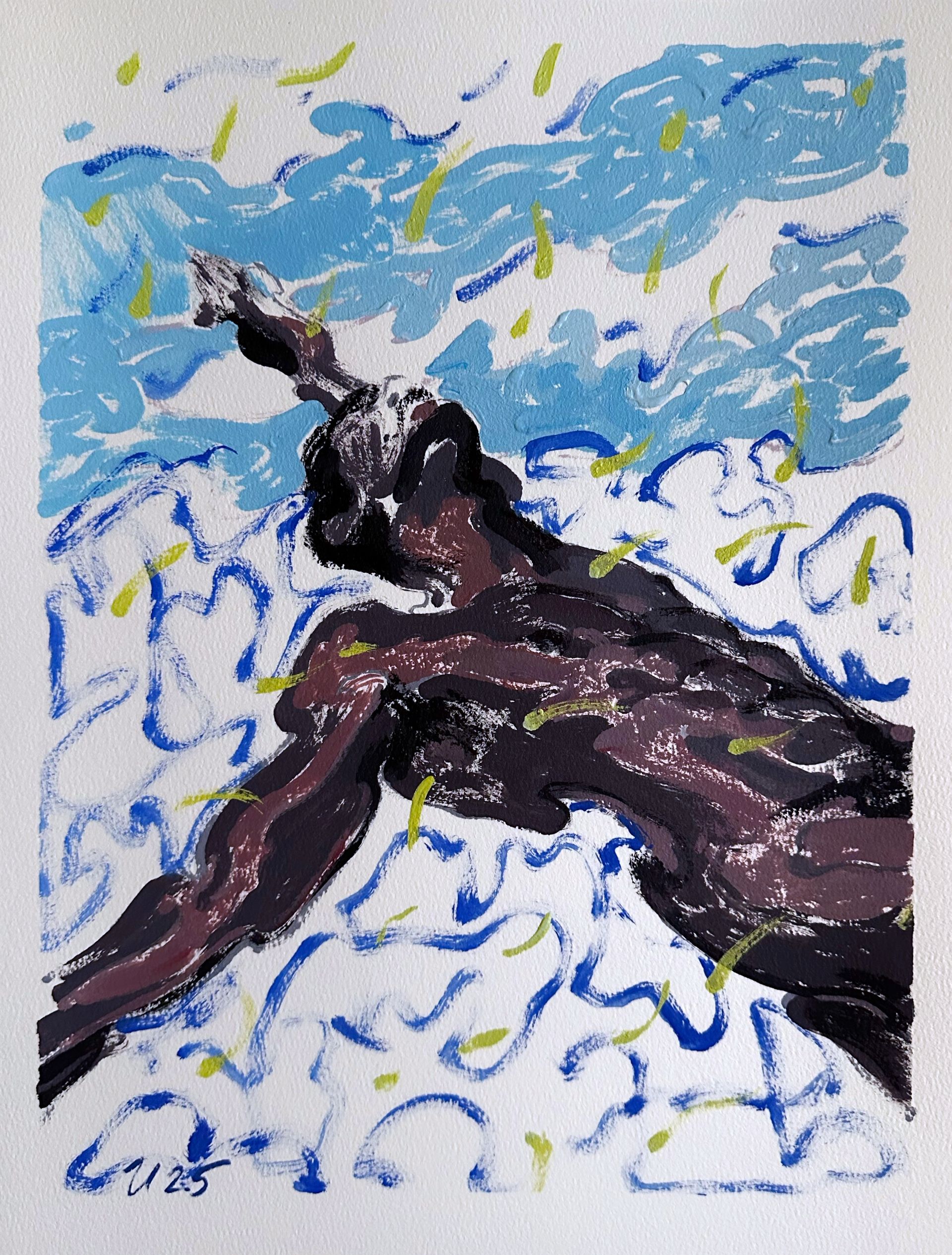 Илья Филатов (Авторская графика - 
                  31 x 41 см) Купания