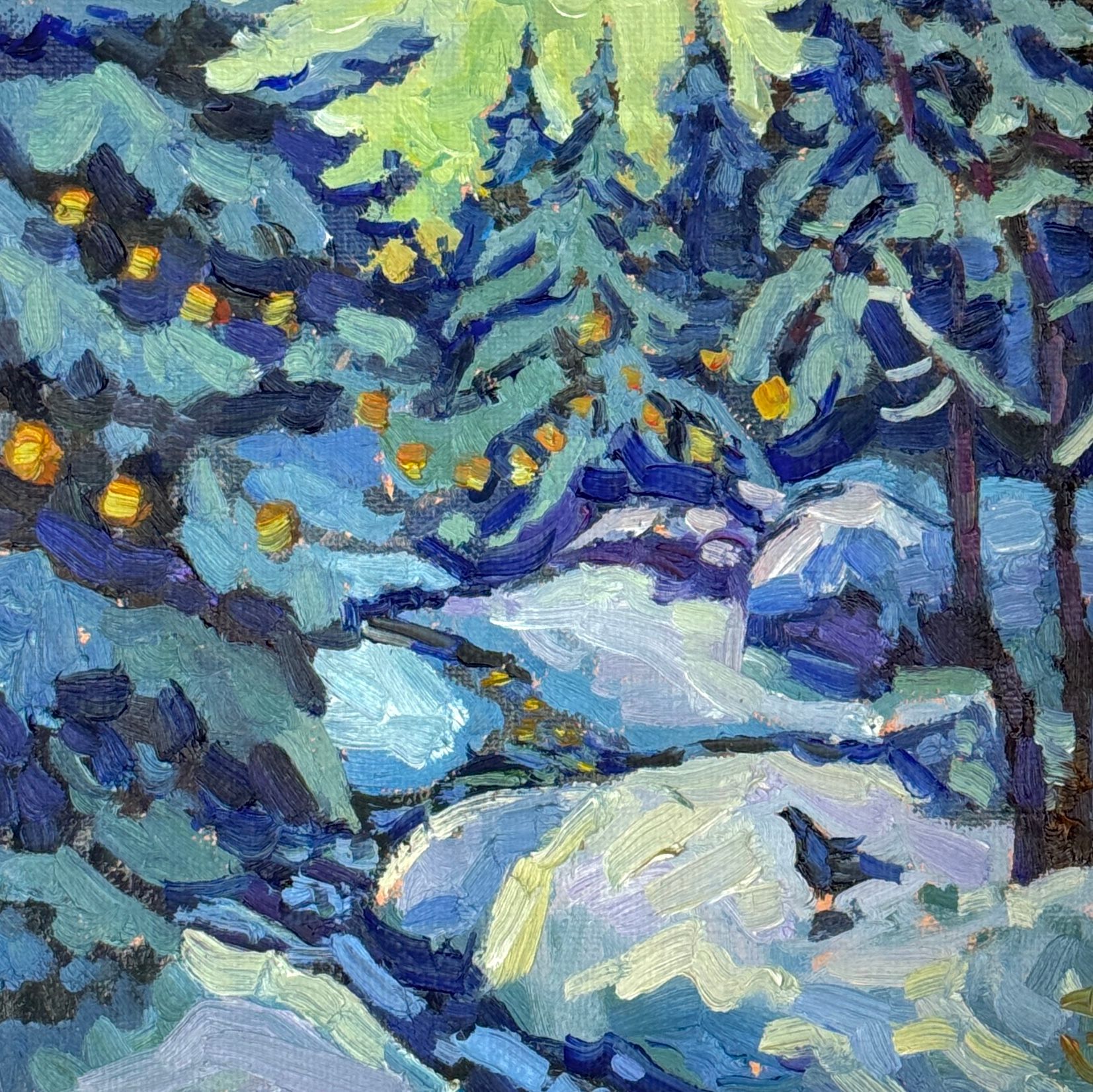 Анна Голубь (Картина, живопись - 
                  34.3 x 34.3 см) Настроение Рождество N5