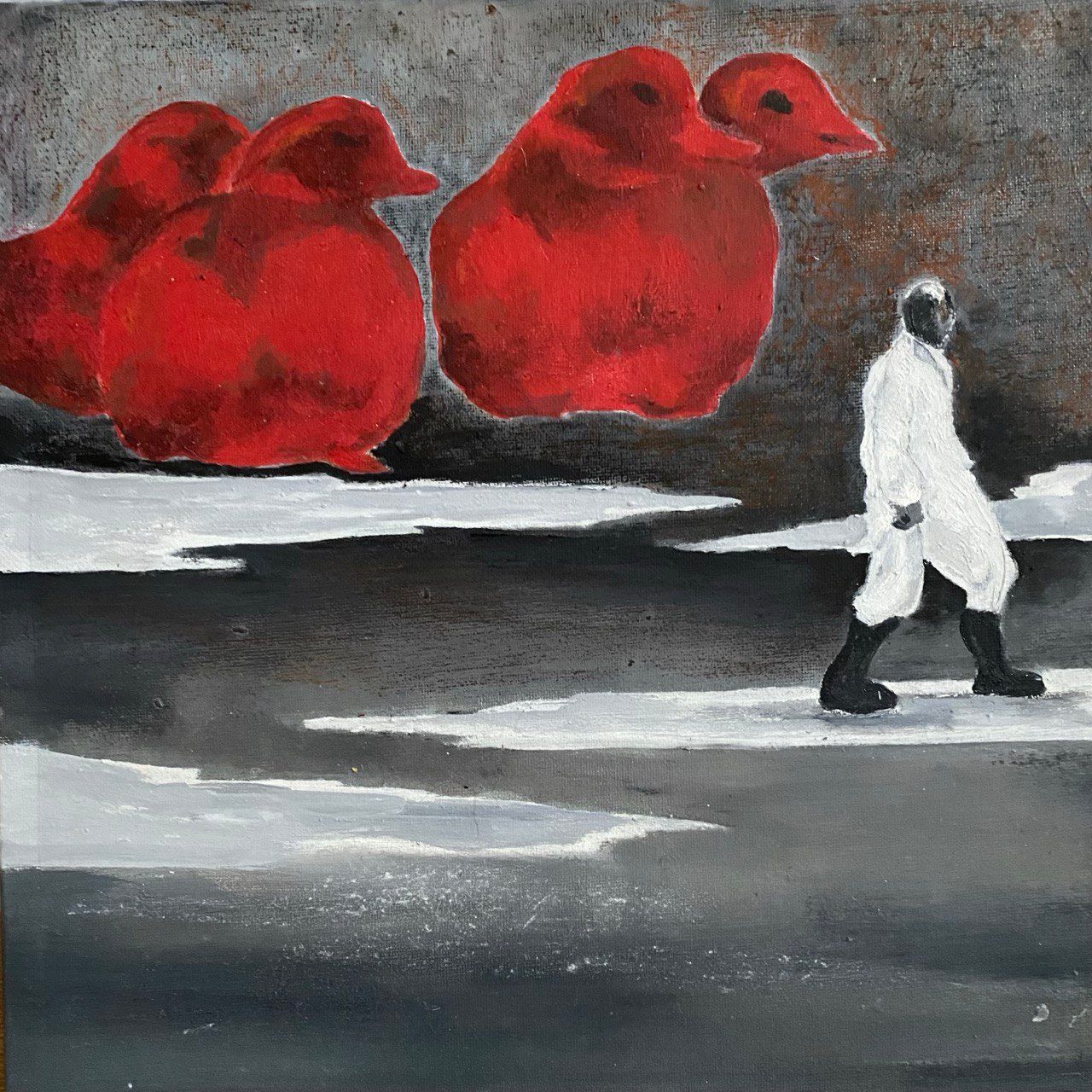 Елена Троянская (Картина, живопись - 
                  30 x 30 см) Суровные наблюдатели