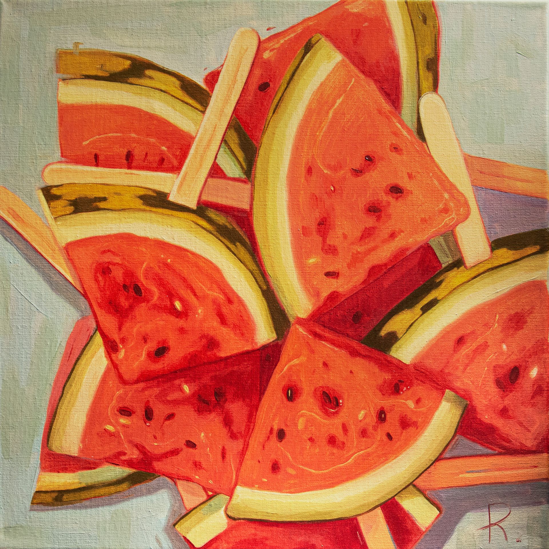Полина Раскольникова (Картина, живопись - 
                  40 x 40 см) Кусочки лета (Summer slices)