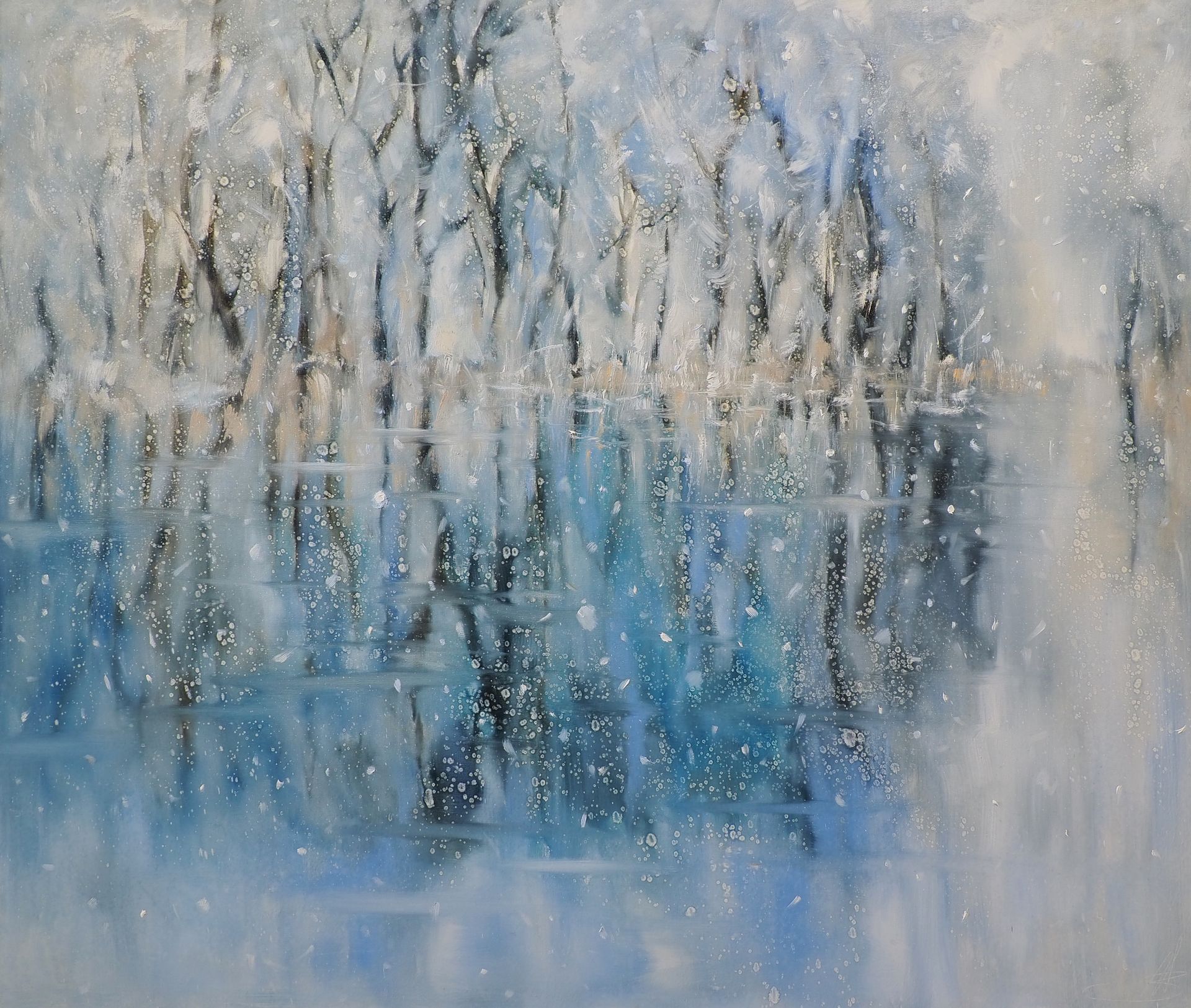 Анастасия Попова (Картина, живопись - 
                  140 x 120 см) Деревья в снегу