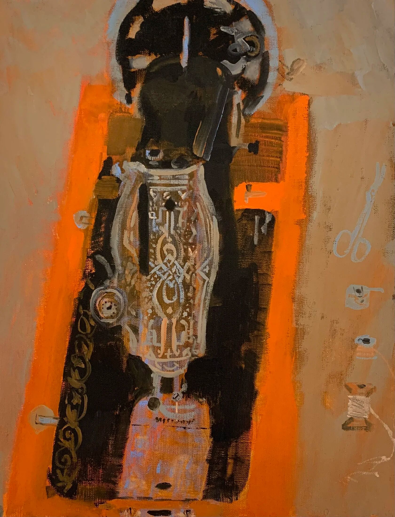 Ира Васильева (Картина, живопись - 
                  40 x 50 см) Швей машинка