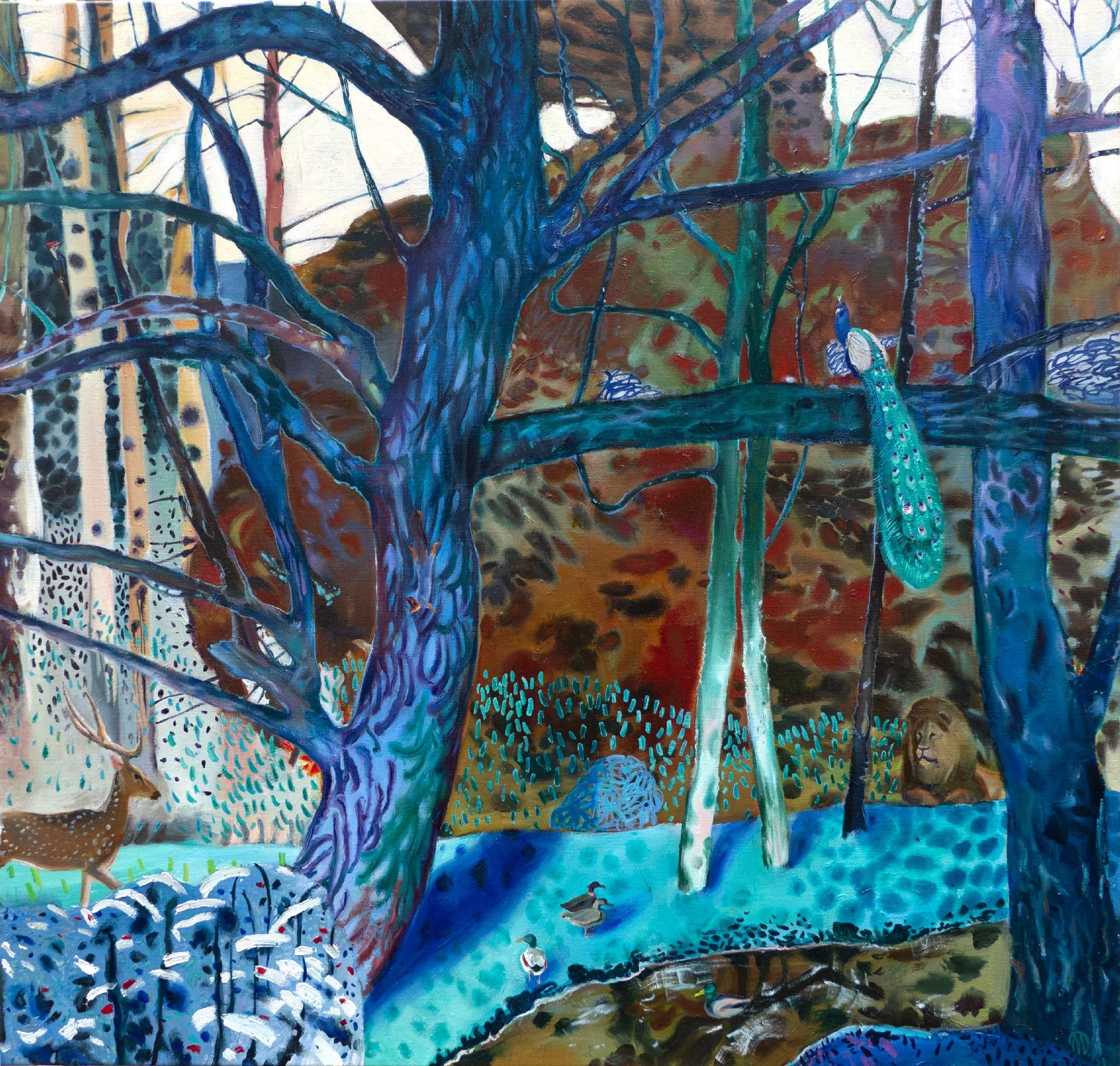 Маша Даниловская (Картина, живопись - 
                  95 x 110 см) Синее дерево