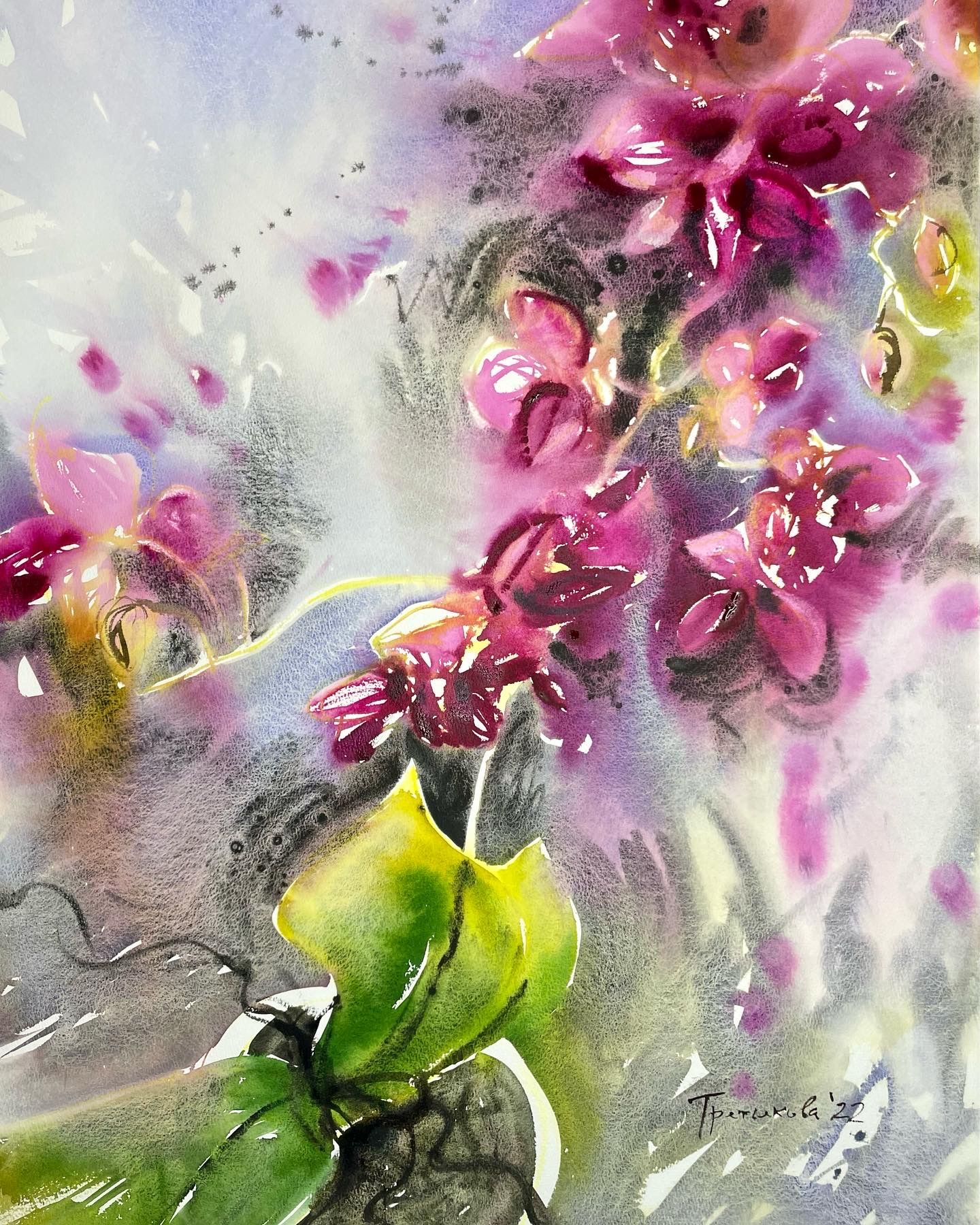 Юлия Третьякова (Авторская графика - 
                  54 x 77 см) Орхидея 2 / Orchid II