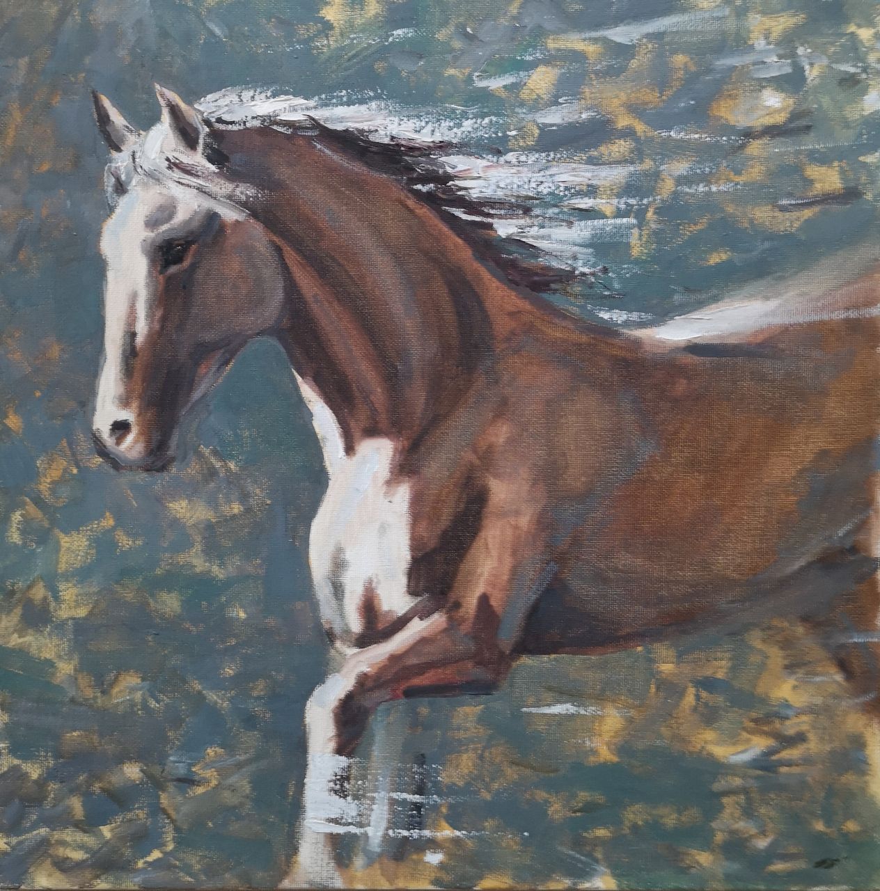 Елена Санина (Картина, живопись - 
                  43 x 43 см) Полет