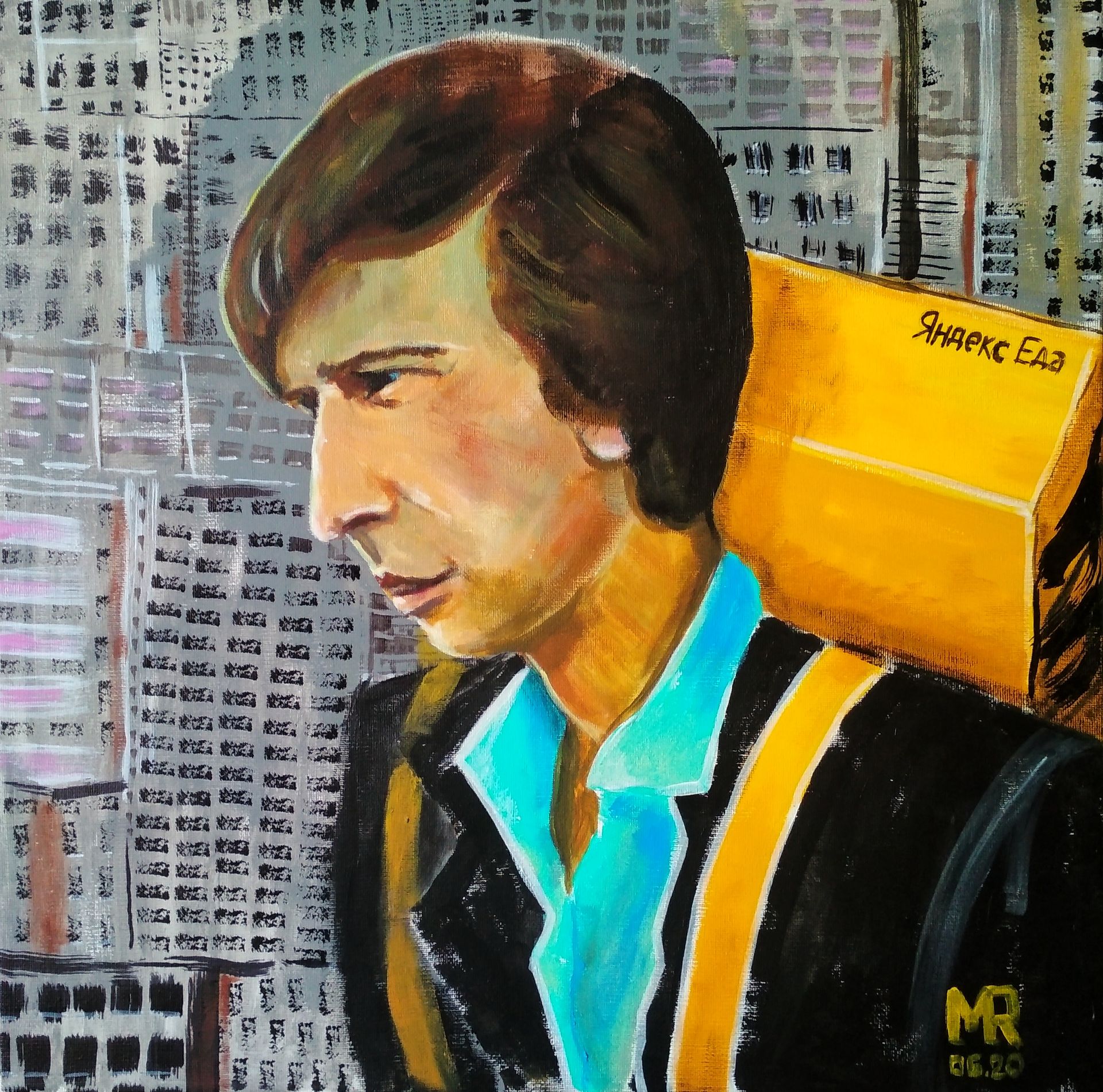 Михаил Рубанков (Картина, живопись - 
                  45 x 45 см) Курьер
