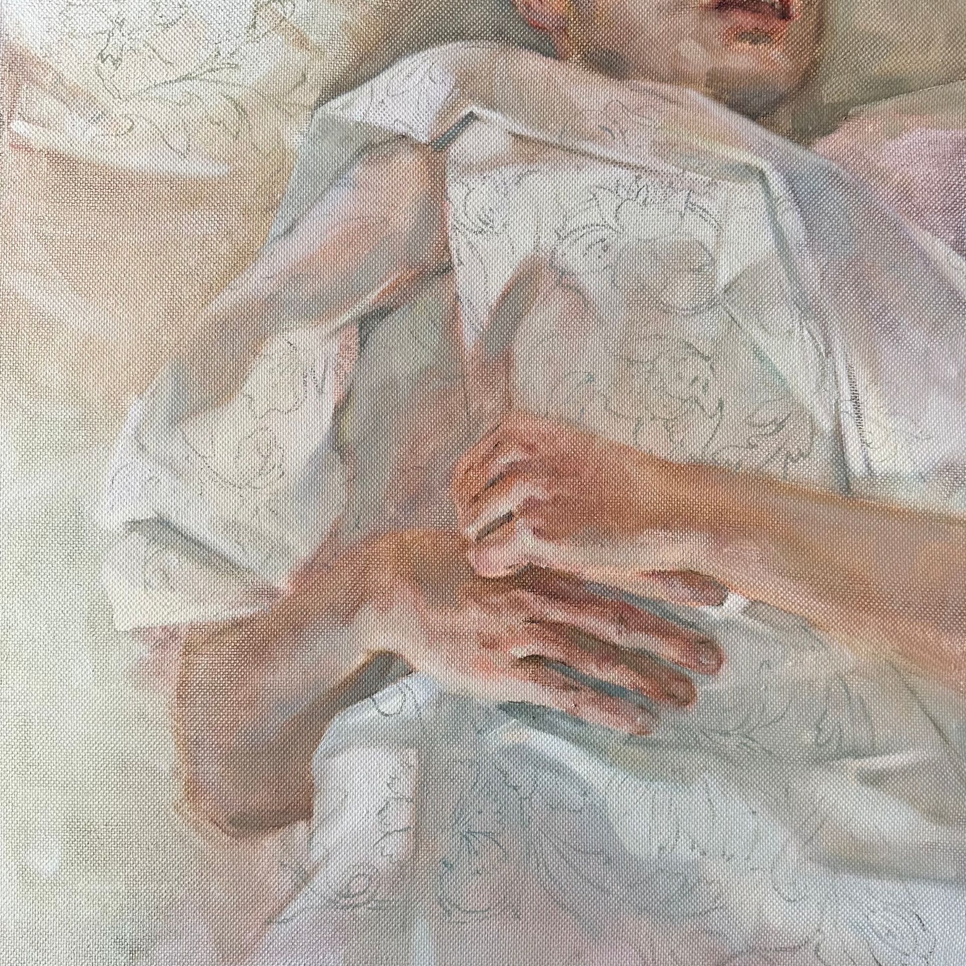 Алина Буглеева (Картина, живопись - 
                  50 x 50 см) Под тёплым покрывалом