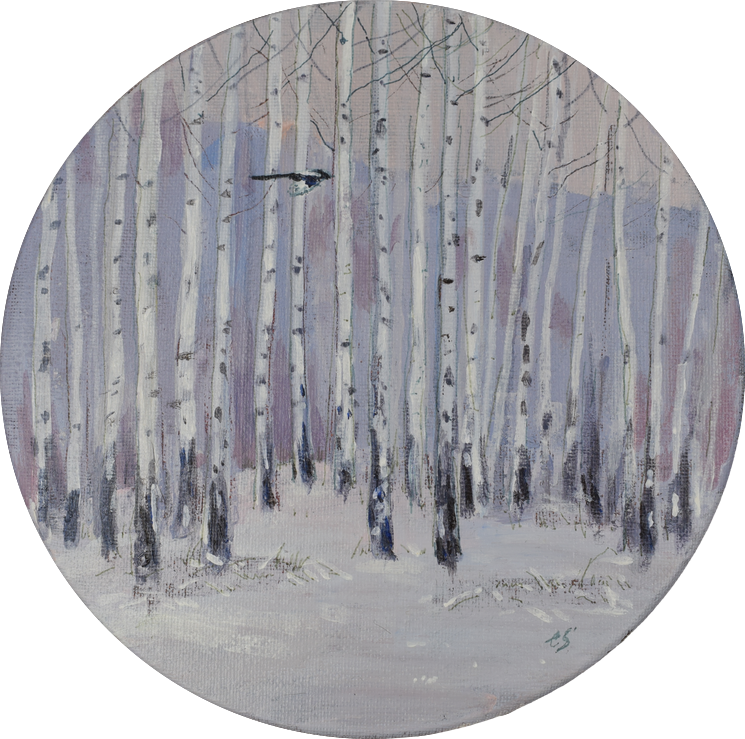 Елена Санина (Картина, живопись - 
                  20 x 20 см) Перламутровый декабрь