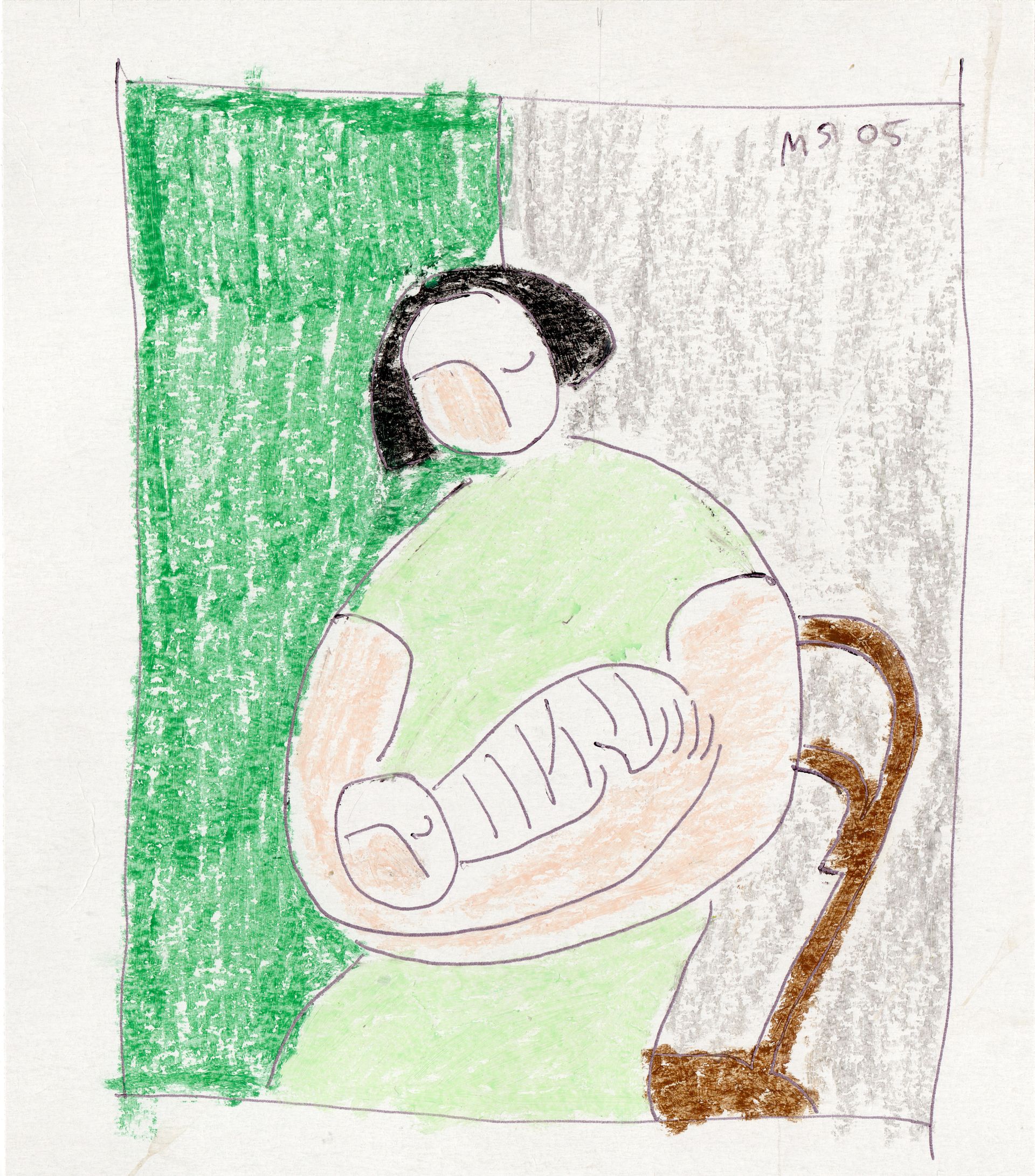 Марсель Ялалов (Авторская графика - 
                  15 x 17 см) Мать и дитя