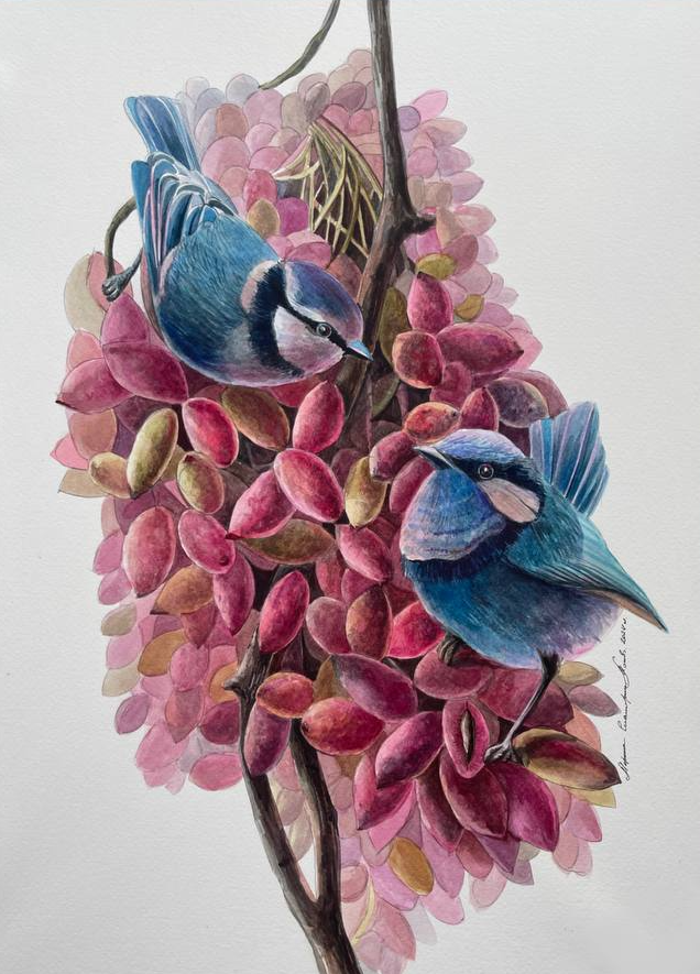 Екатерина Маркина (Авторская графика - 
                  35 x 50 см) Спелые финики