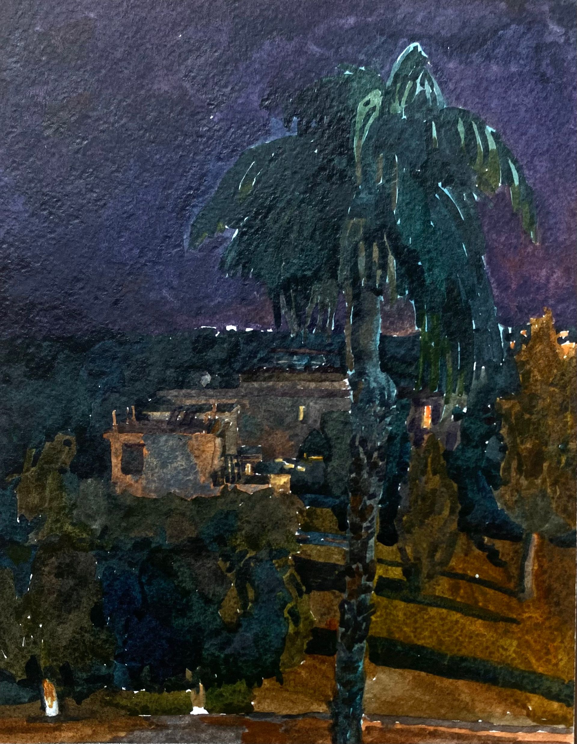 Ксения Козлова (Авторская графика - 
                  17 x 21.5 см) Ночь в Пафосе