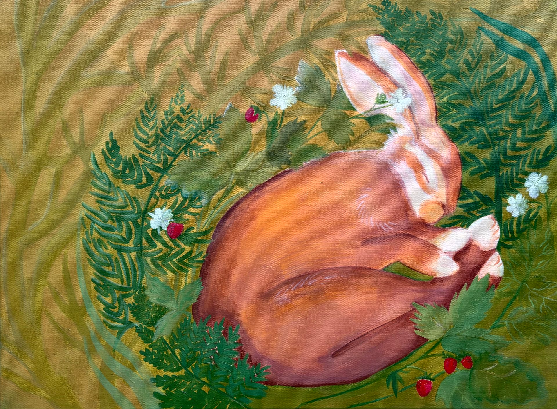 Елена Королева (Картина, живопись - 
                  60 x 45 см) Коричневый кролик