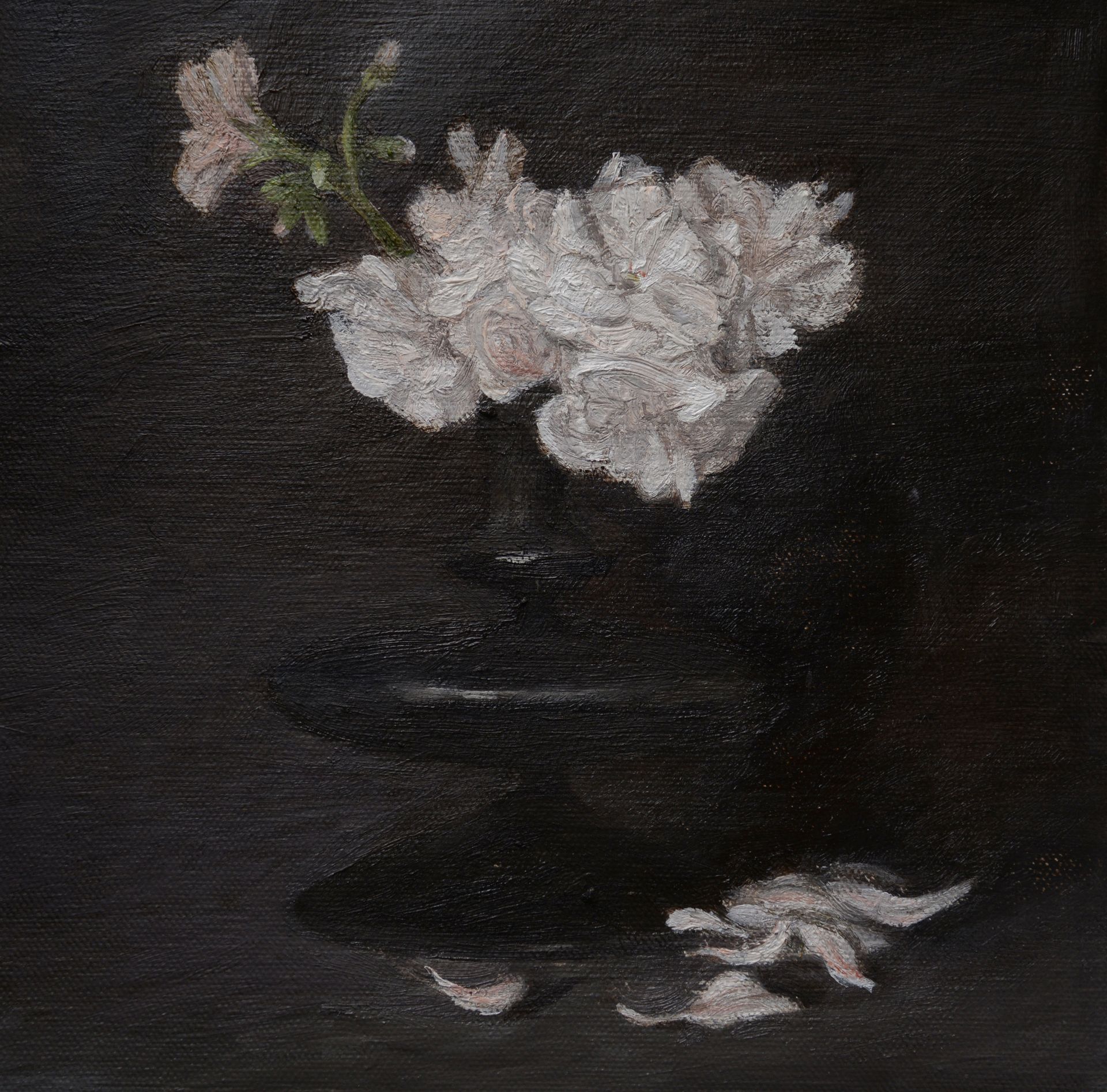 Ольга Менжилий (Картина, живопись - 
                  25 x 25 см) Белая герань