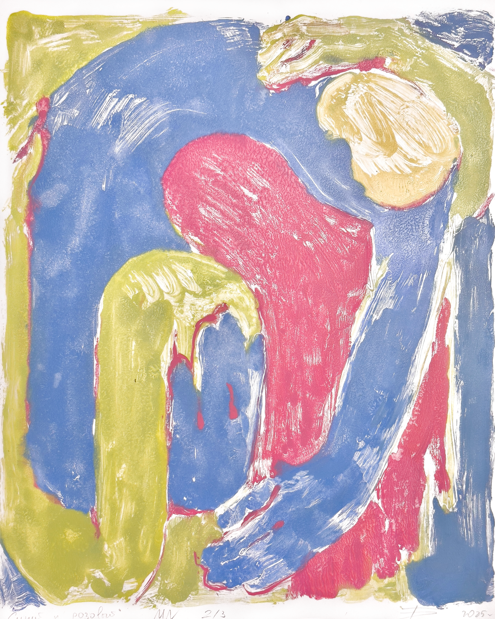 Екатерина Богданкова (Графика печатная - 
                  30 x 40 см) Синий и розовый