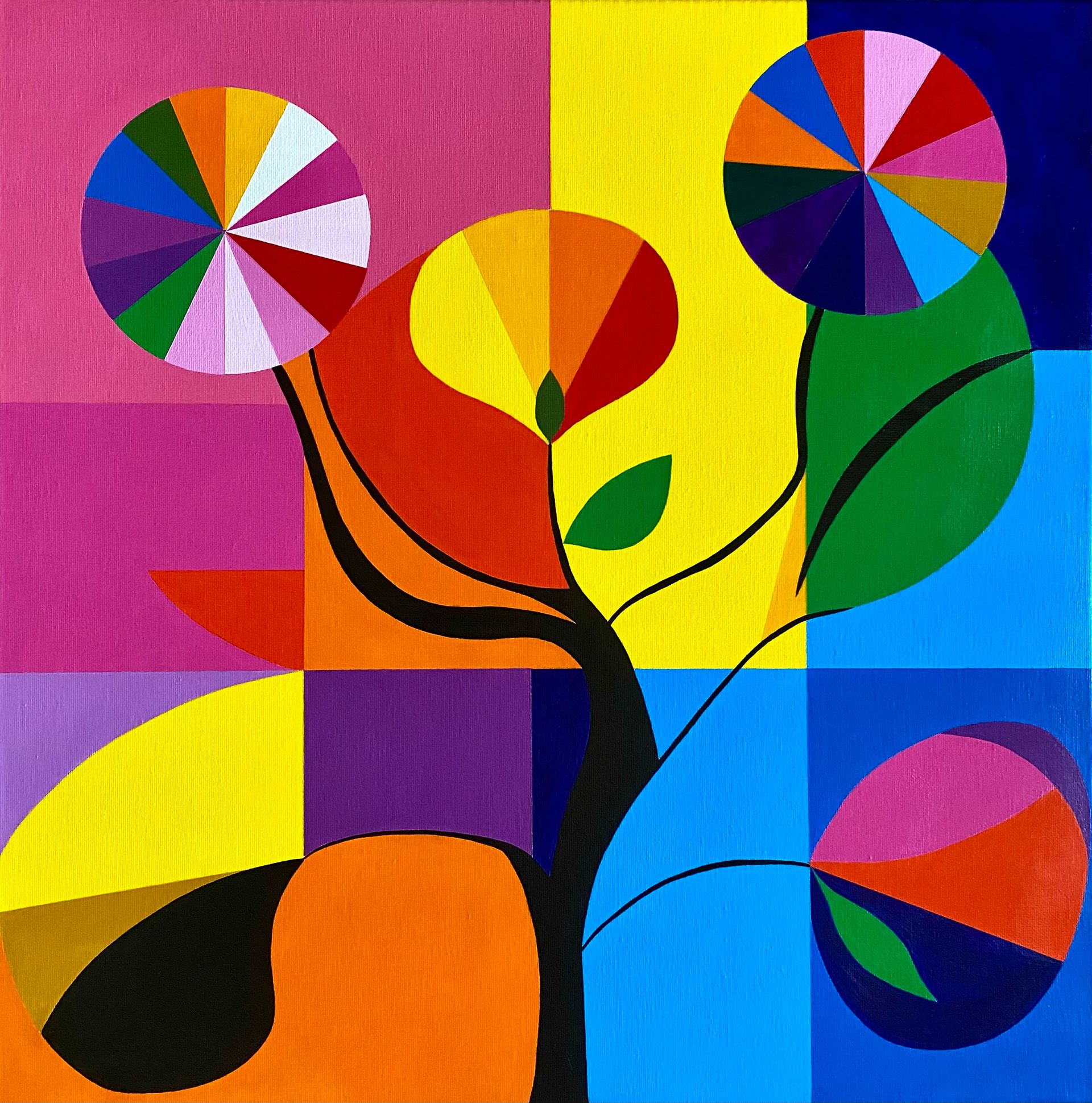 Ксения Молукова (Картина, живопись - 
                  50 x 50 см) Взрыв цветения