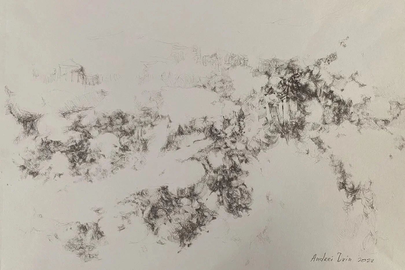 Андрей Двин (Авторская графика - 
                  57 x 41 см) PLURALITY OF SPACES 2