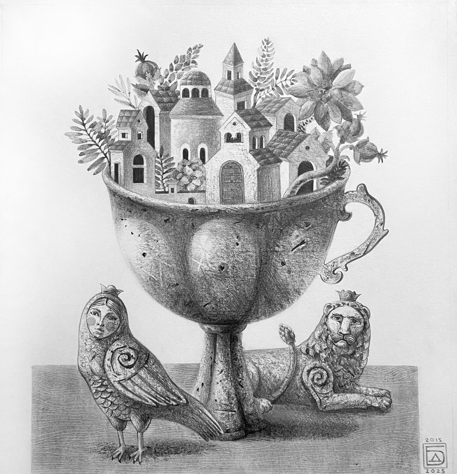 Дарья Боголюбова (Авторская графика - 
                  32 x 34 см) Хранители