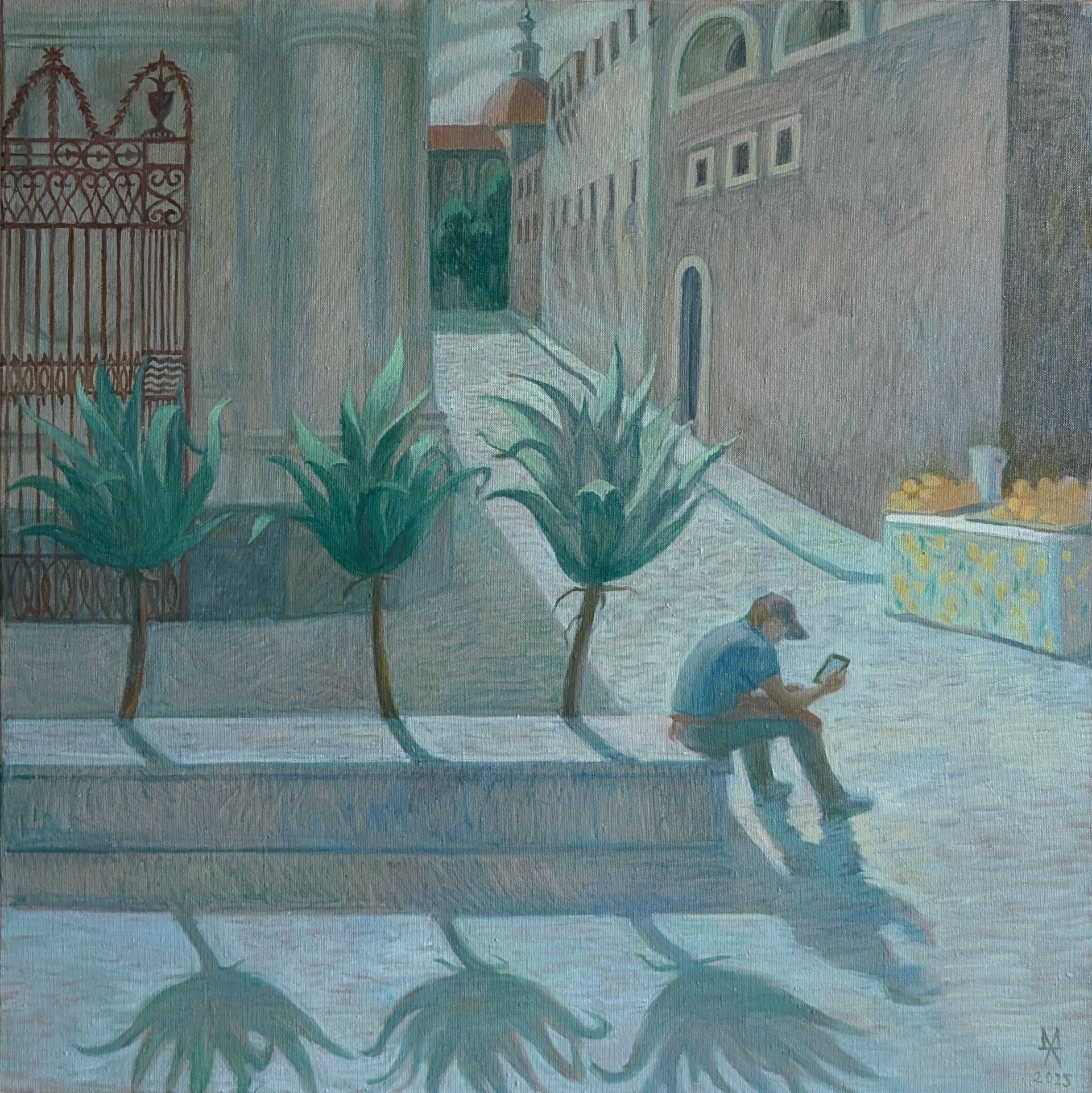 Екатерина Маланьина (Картина, живопись - 
                  70 x 70 см) Белое солнце Катании