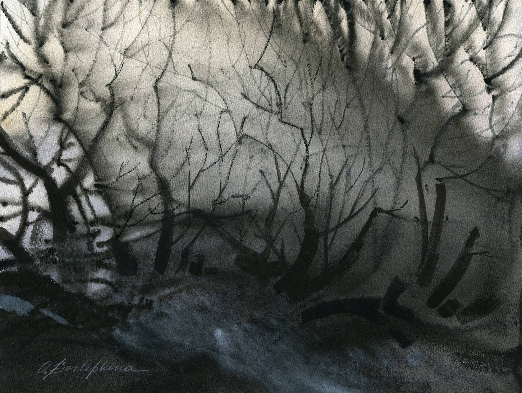 Ольга Безлепкина (Авторская графика - 
                  50 x 40 см) Потеряться