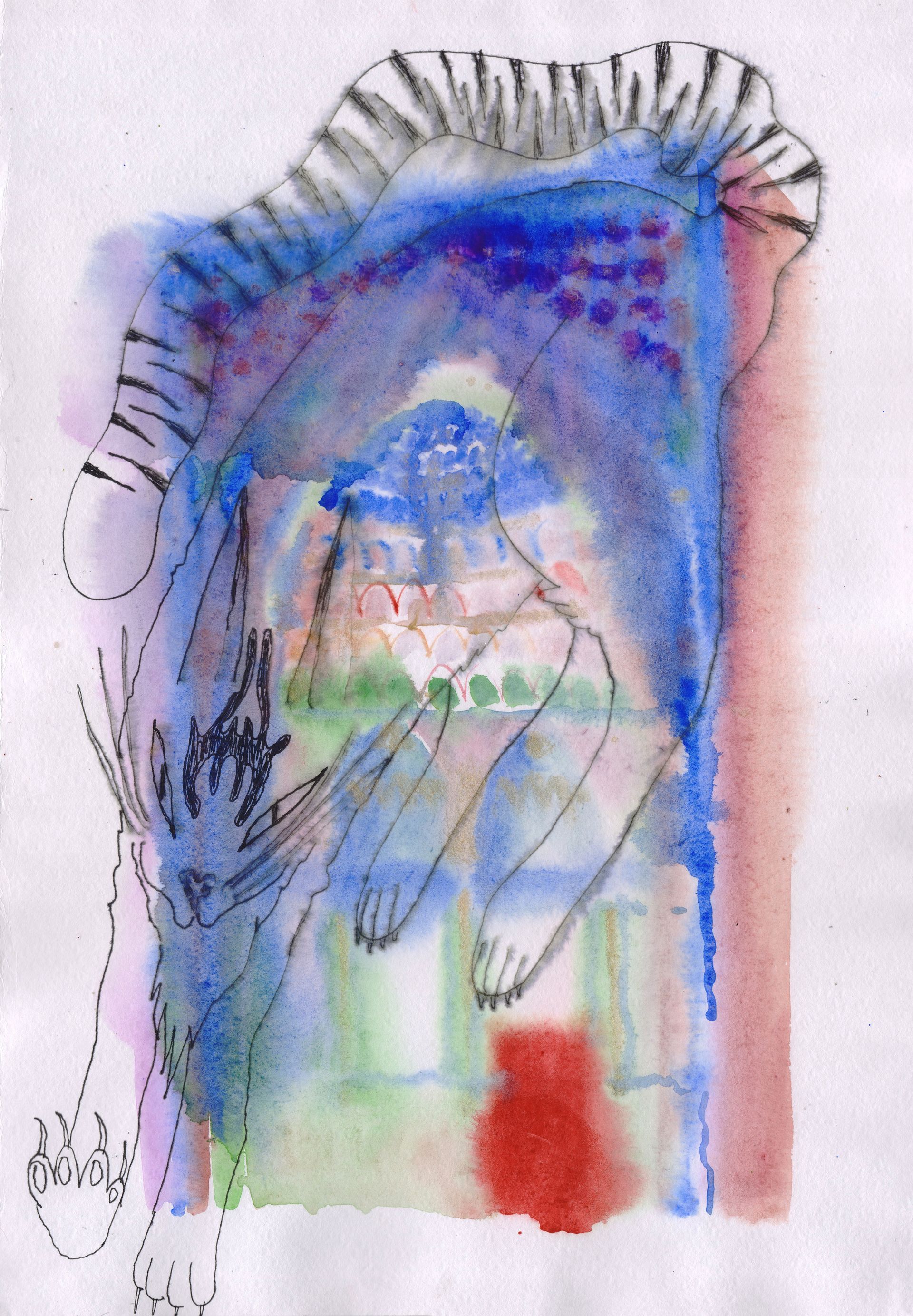 Оля Душкина (Авторская графика - 
                  29.7 x 42 см) Бухарский Тигр