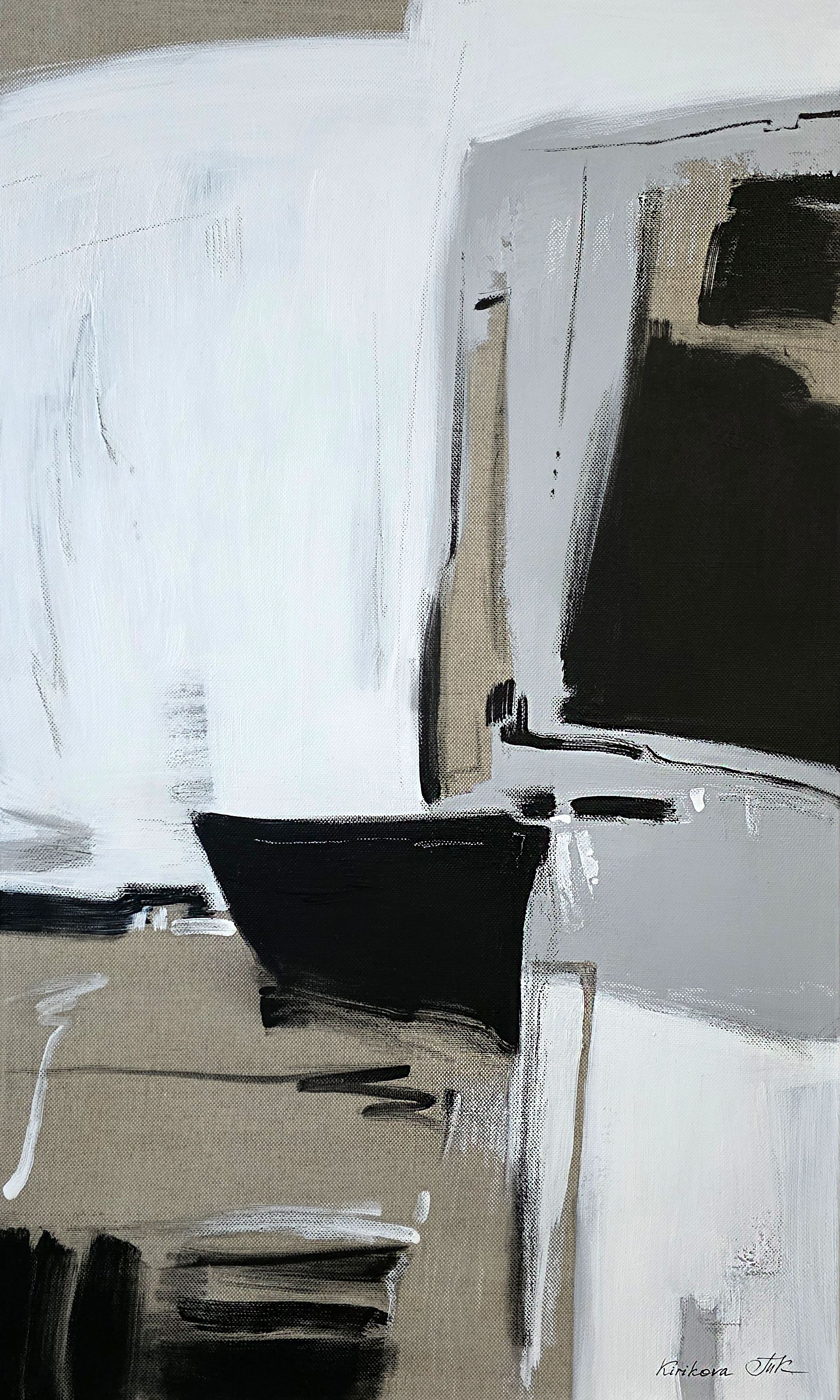 Татьяна Кирикова (Картина, живопись - 
                  60 x 100 см) Black and Canvas. Creation Structure