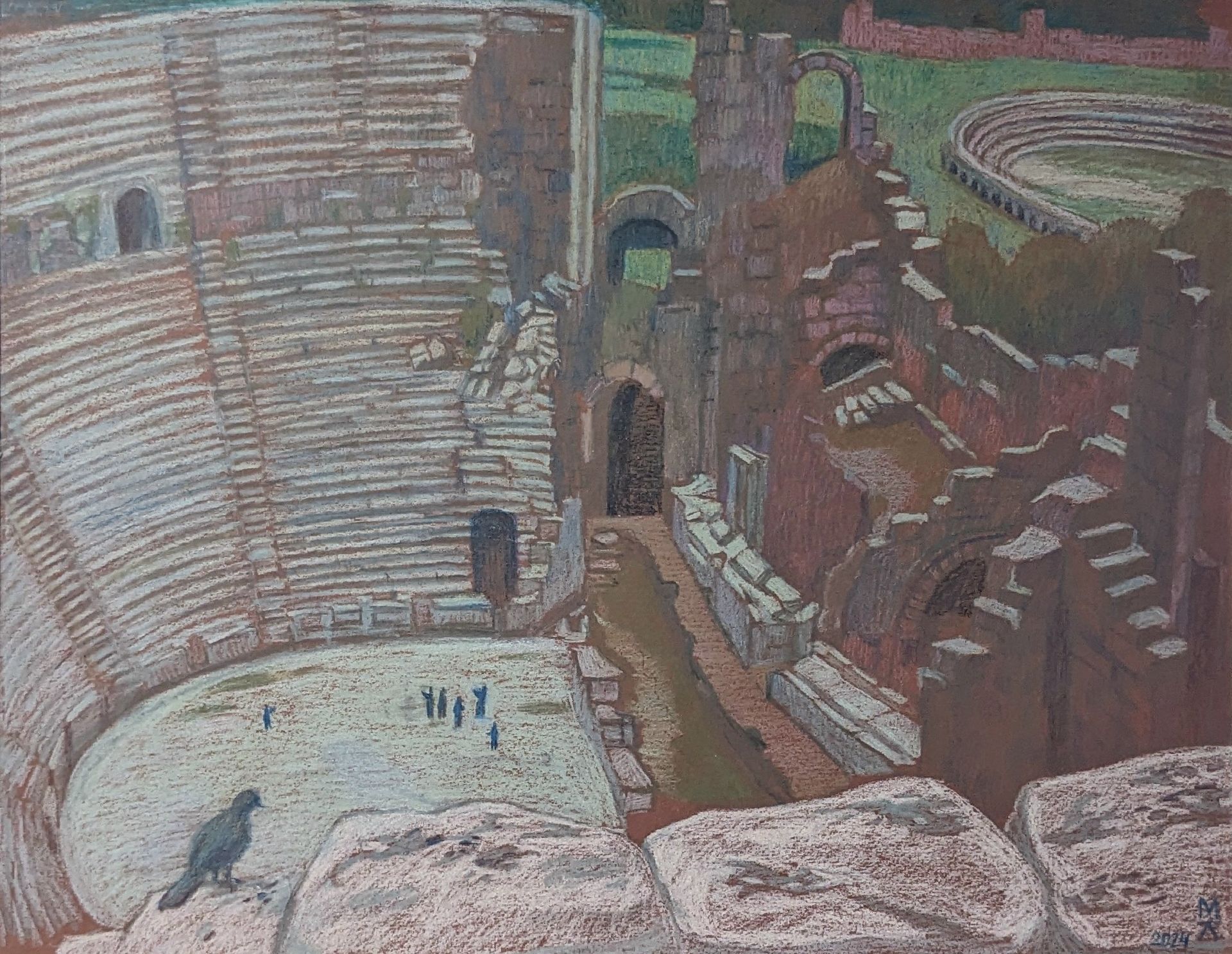 Екатерина Маланьина (Авторская графика - 
                  42 x 33 см) Воспоминание