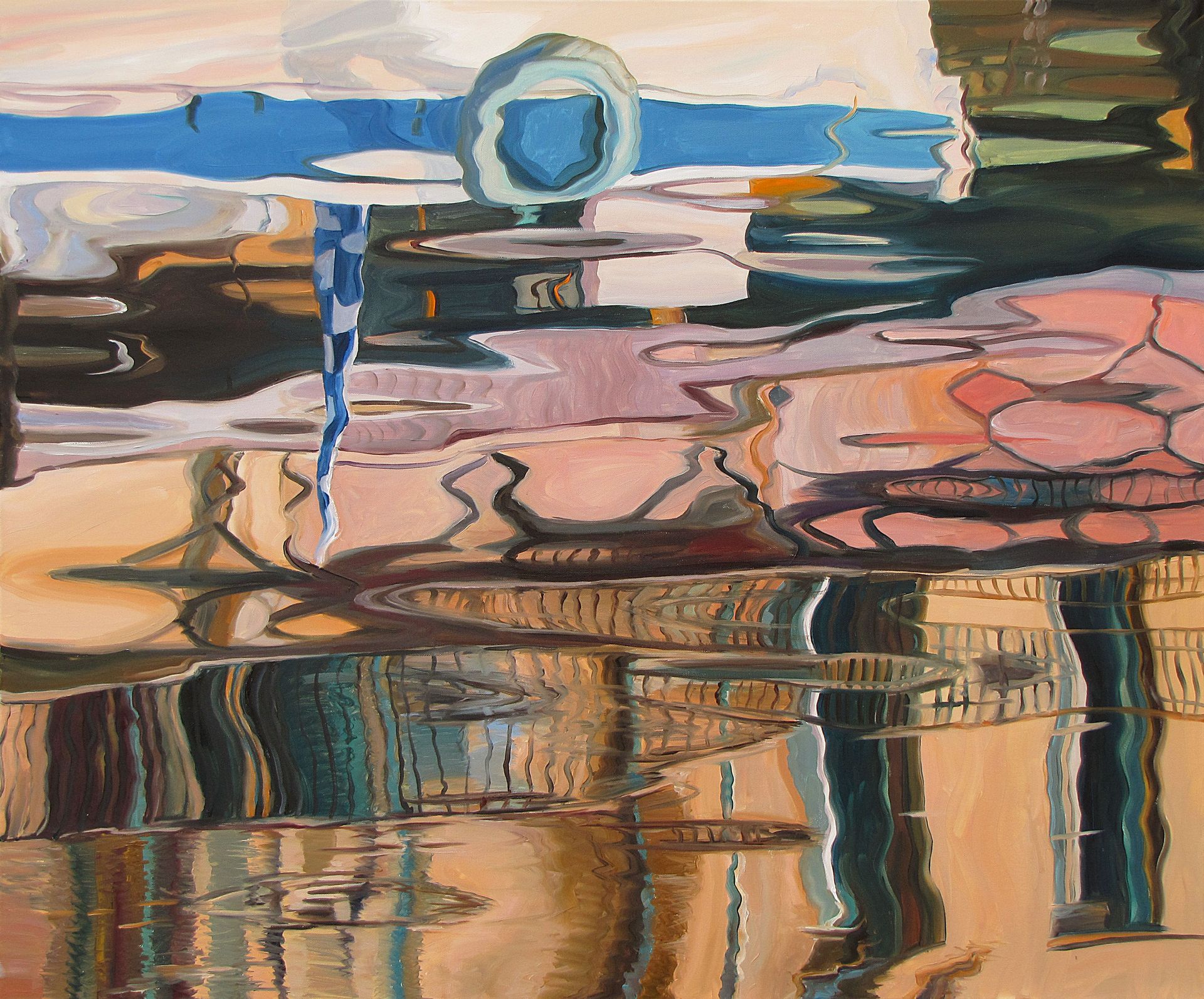 Наталия Ворошилова (Картина, живопись - 
                  120 x 100 см) Отражение. Неаполитанский-розовый