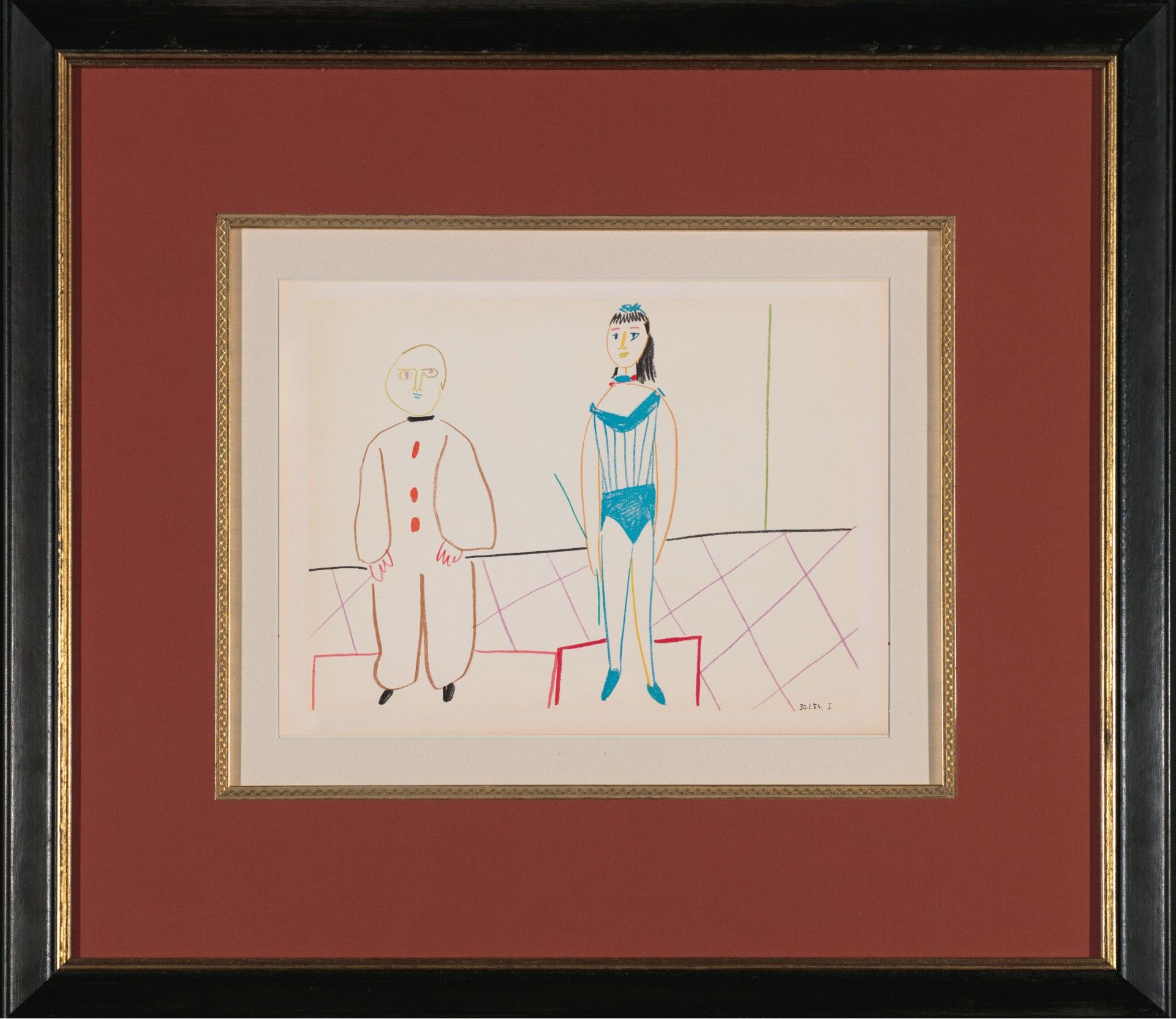 Пабло Пикассо (Графика печатная - 
                  26.5 x 35 см) Клоун и акробатка