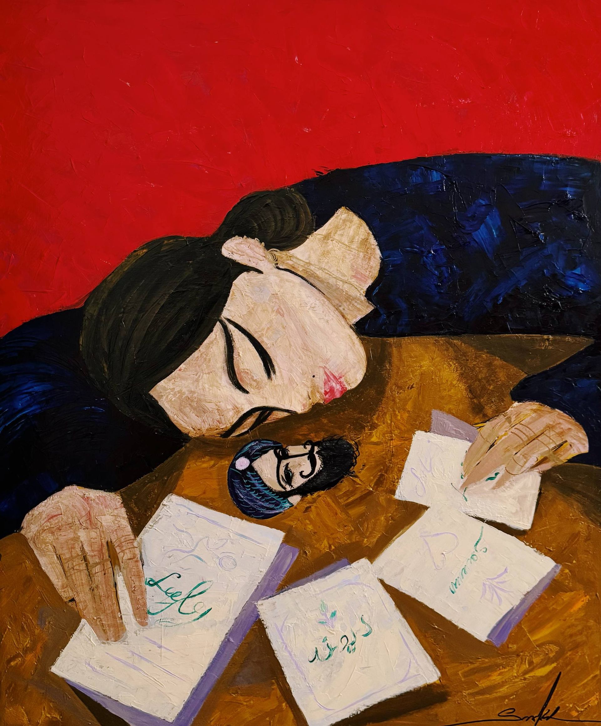 Сардор Эркинов (Картина, живопись - 
                  100 x 120 см) Письмо