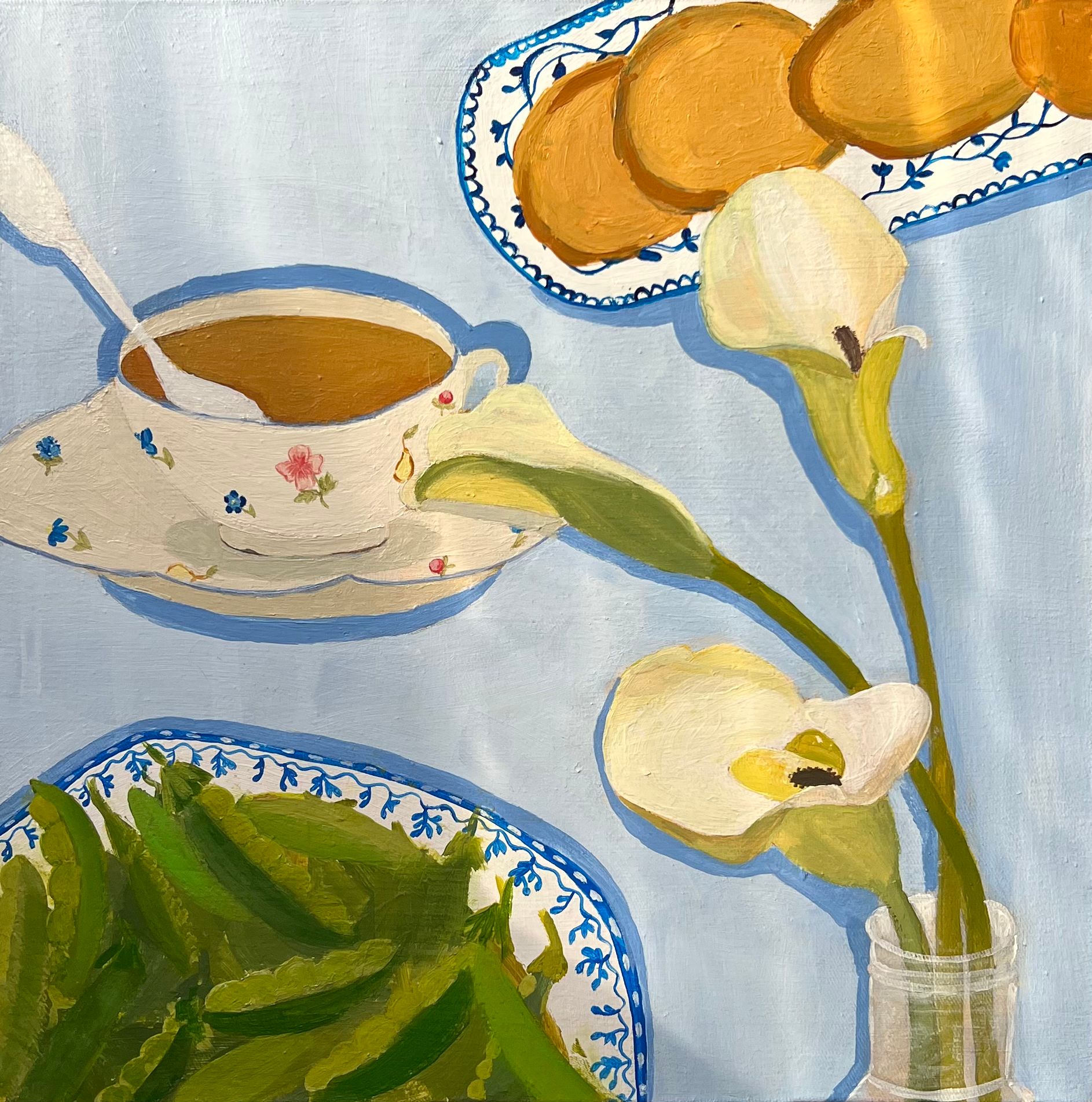 Юлия Шабанова (Картина, живопись - 
                  30 x 30 см) Каллы