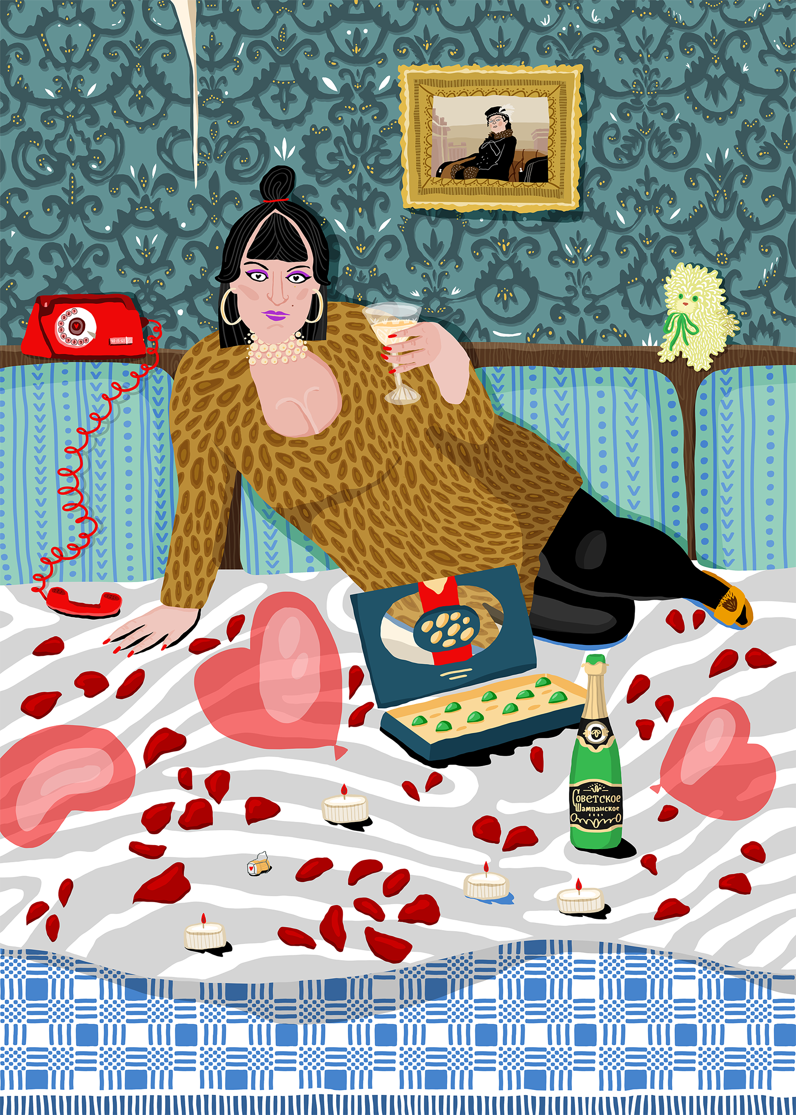 Лена Романовская (Графика цифровая (принты) - 
                  50 x 70 см) Жрица любви