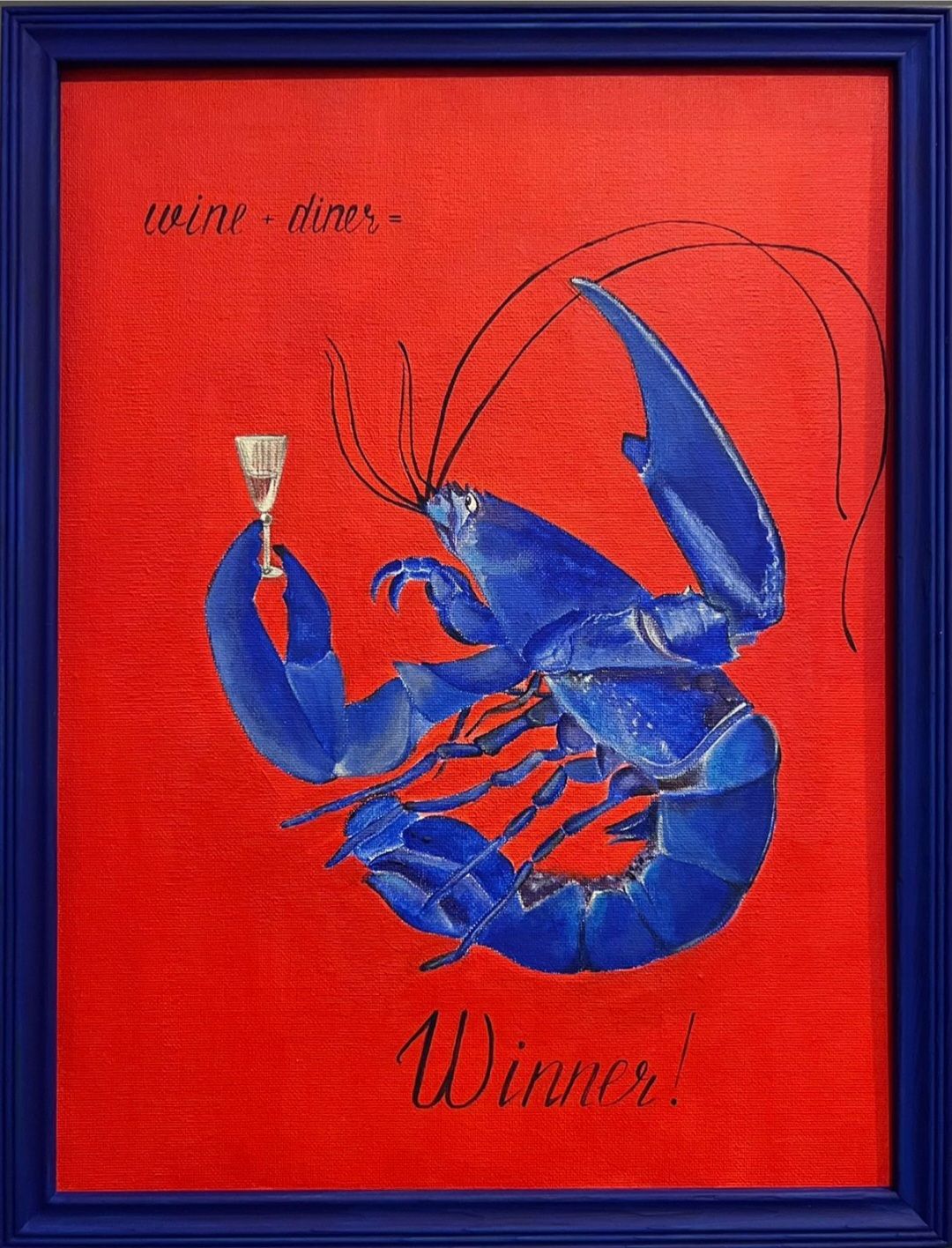 Нина Григель (Картина, живопись - 
                  30 x 40 см) Омар синий на красном