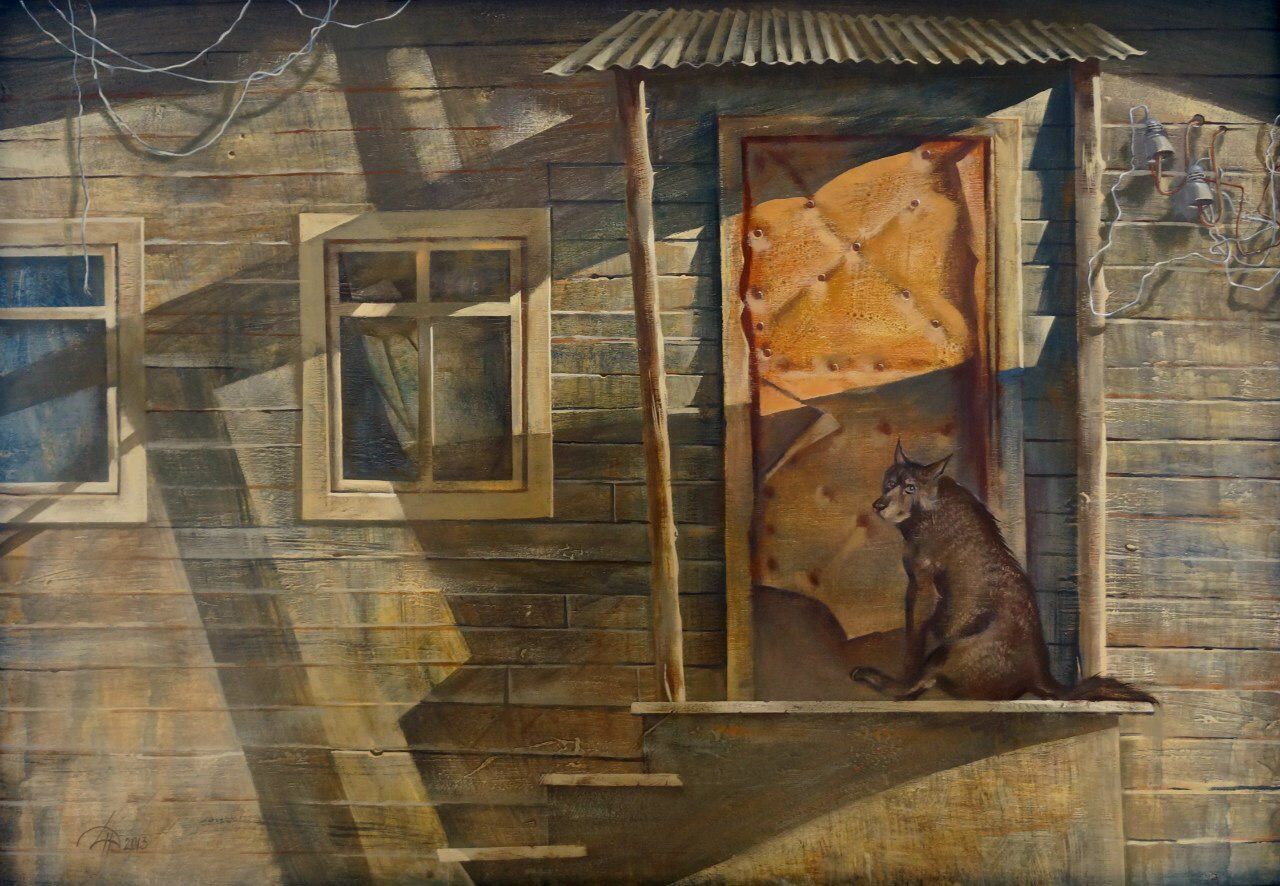 Динара Хёртнагль (Картина, живопись - 
                  120 x 90 см) На крыльце
