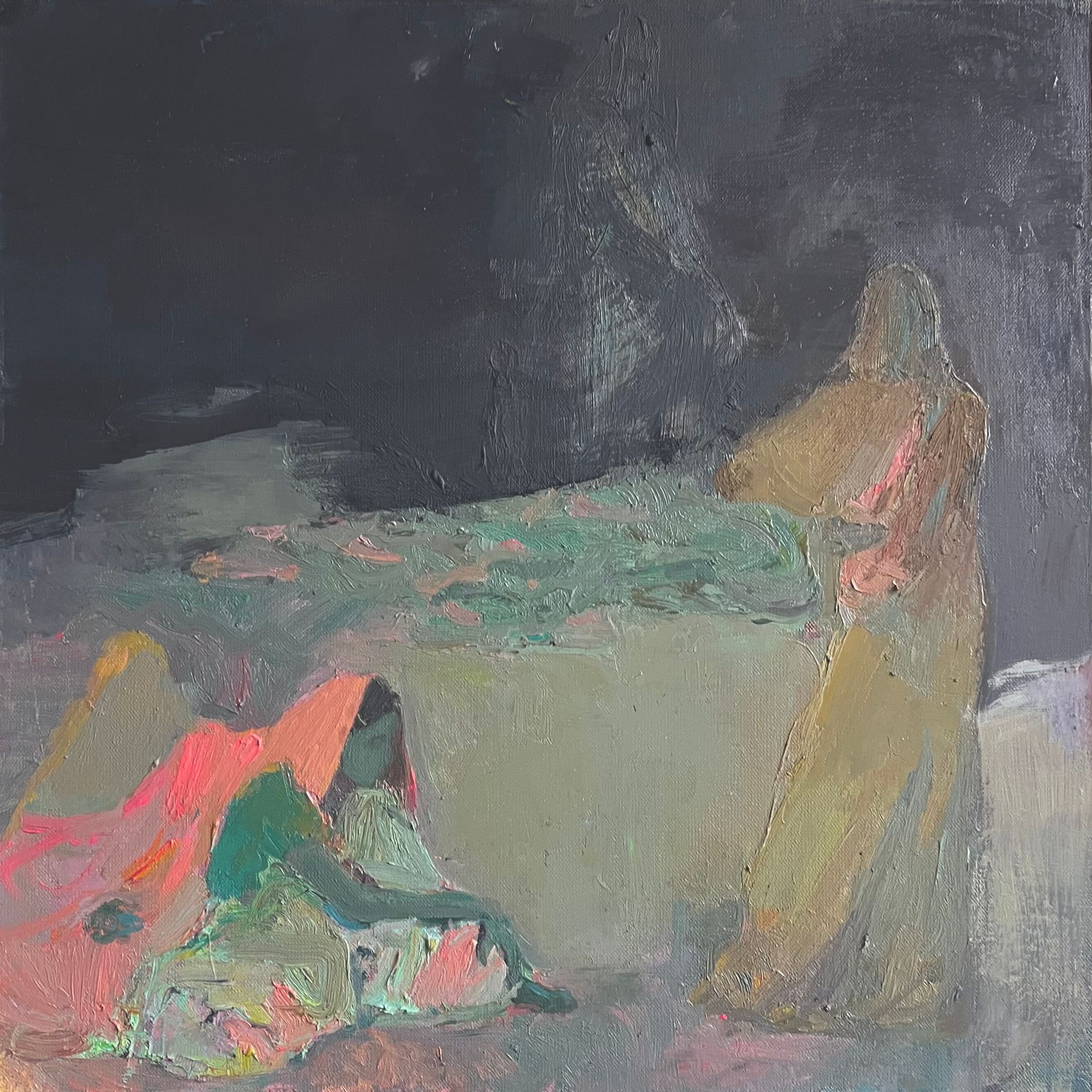 Мария Волкова (Картина, живопись - 
                  50 x 50 см) Индийский рынок. Вечер