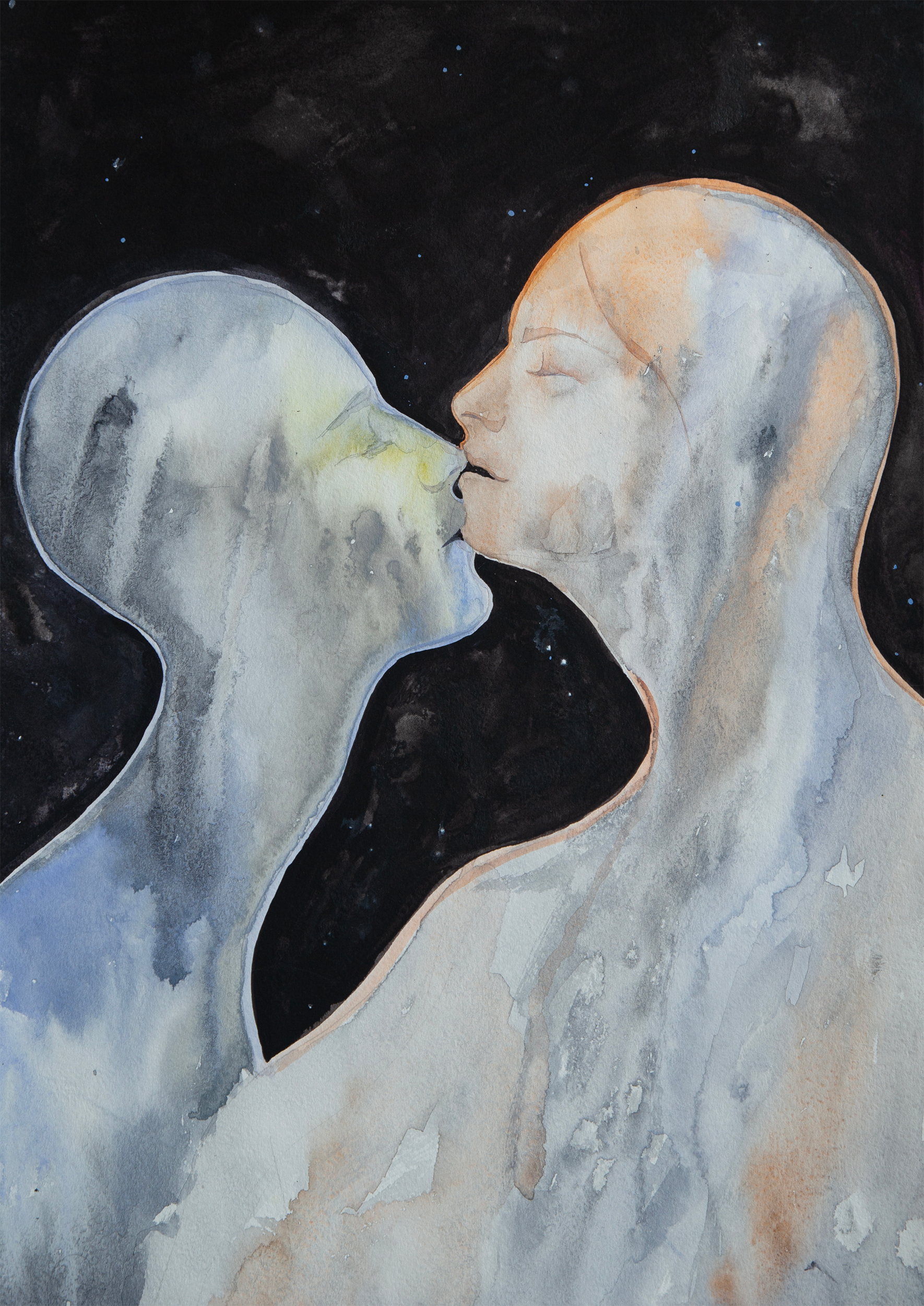 Елизавета Журавлева (Авторская графика - 
                  29 x 40 см) Уязвимые Влюбленные Двое