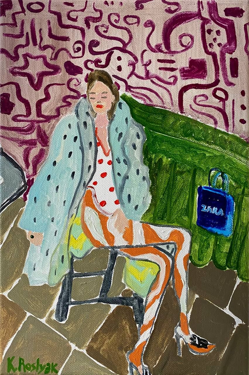 Каролина Росляк (Картина, живопись - 
                  20 x 30 см) Быстрая мода
