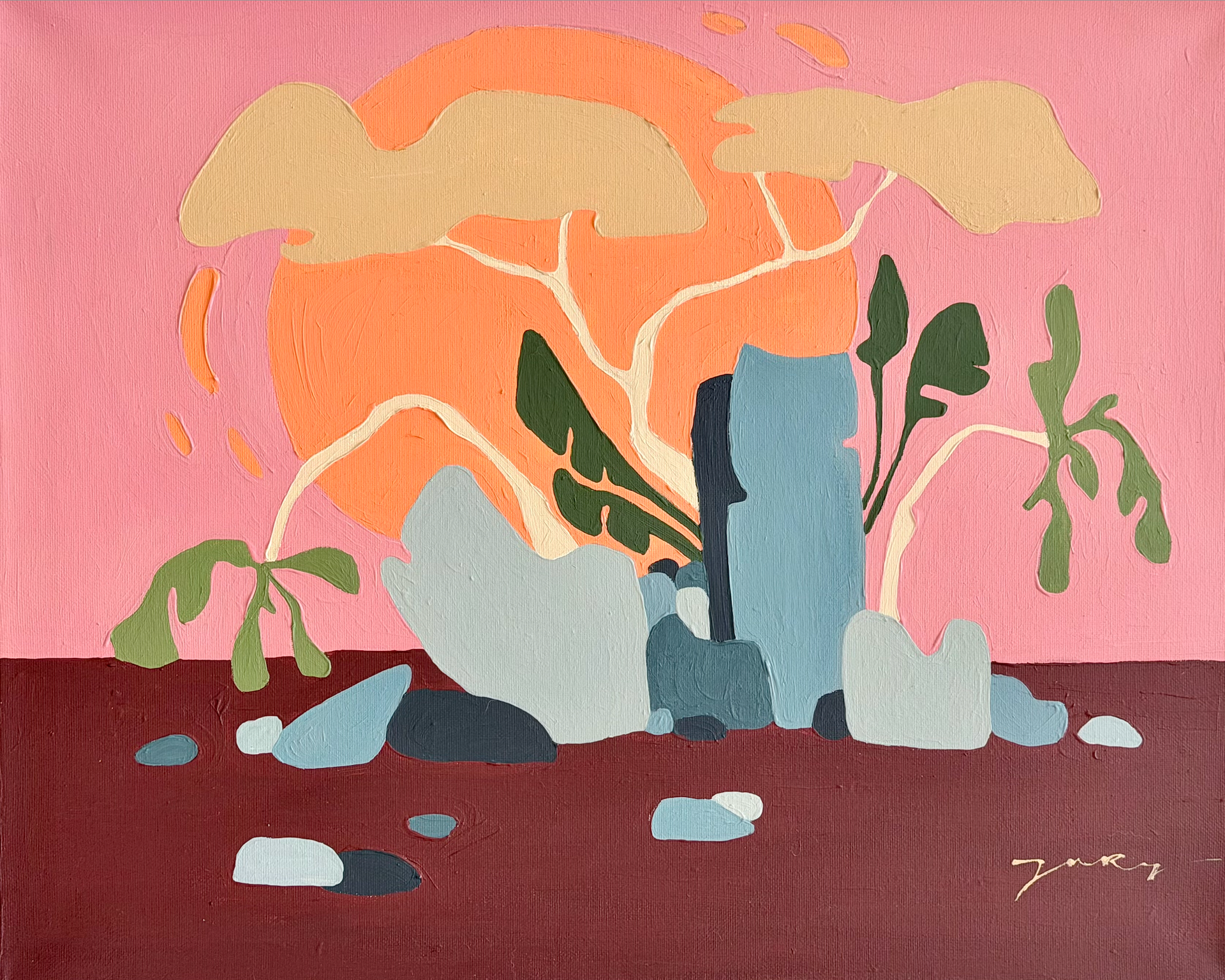 Женя Жари (Картина, живопись - 
                  50 x 40 см) Остров