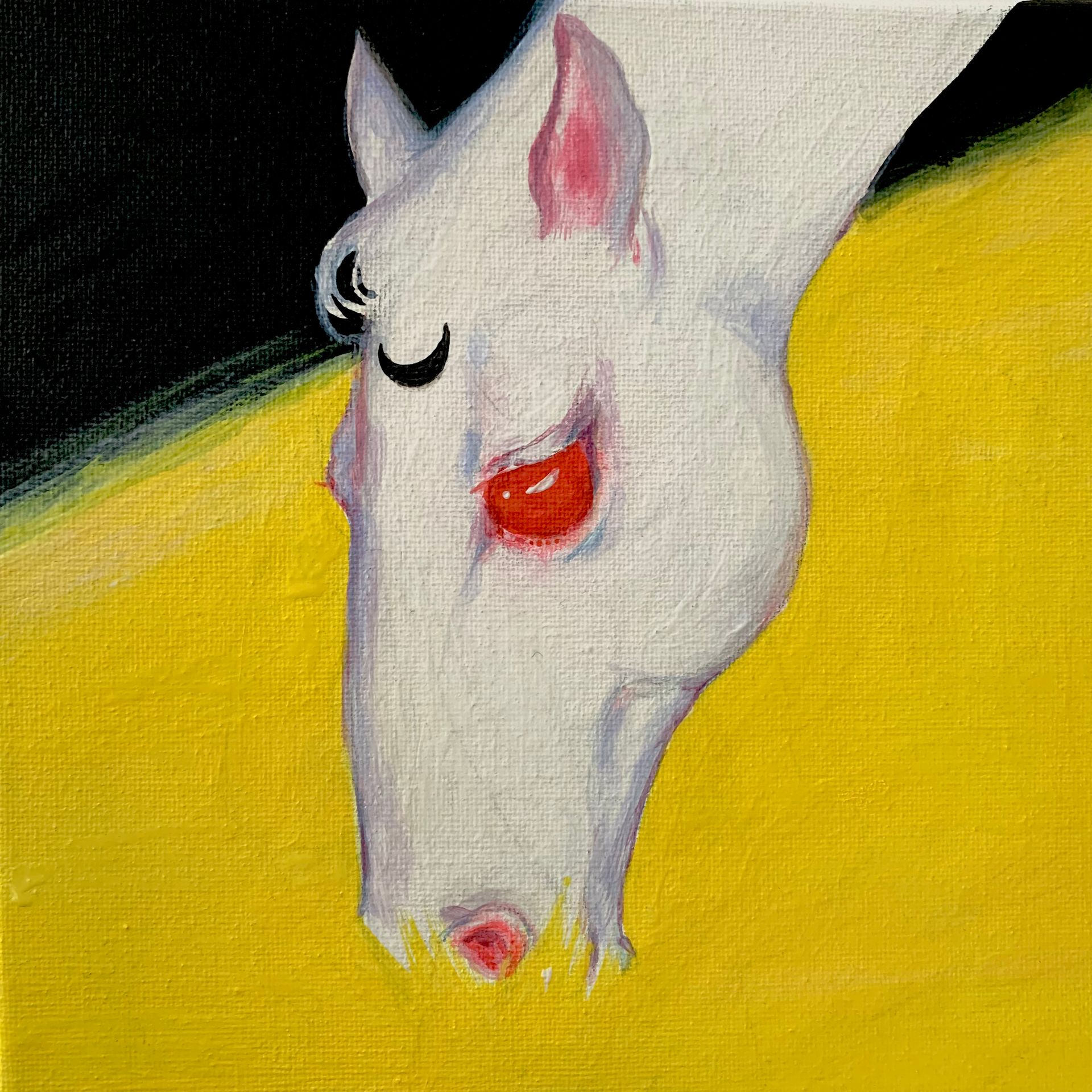 Мария Черепанова (Картина, живопись - 
                  20 x 20 см) Белая лошадь
