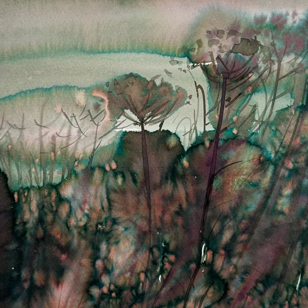 Анастасия Попова (Авторская графика - 
                  40 x 40 см) Вечернее V