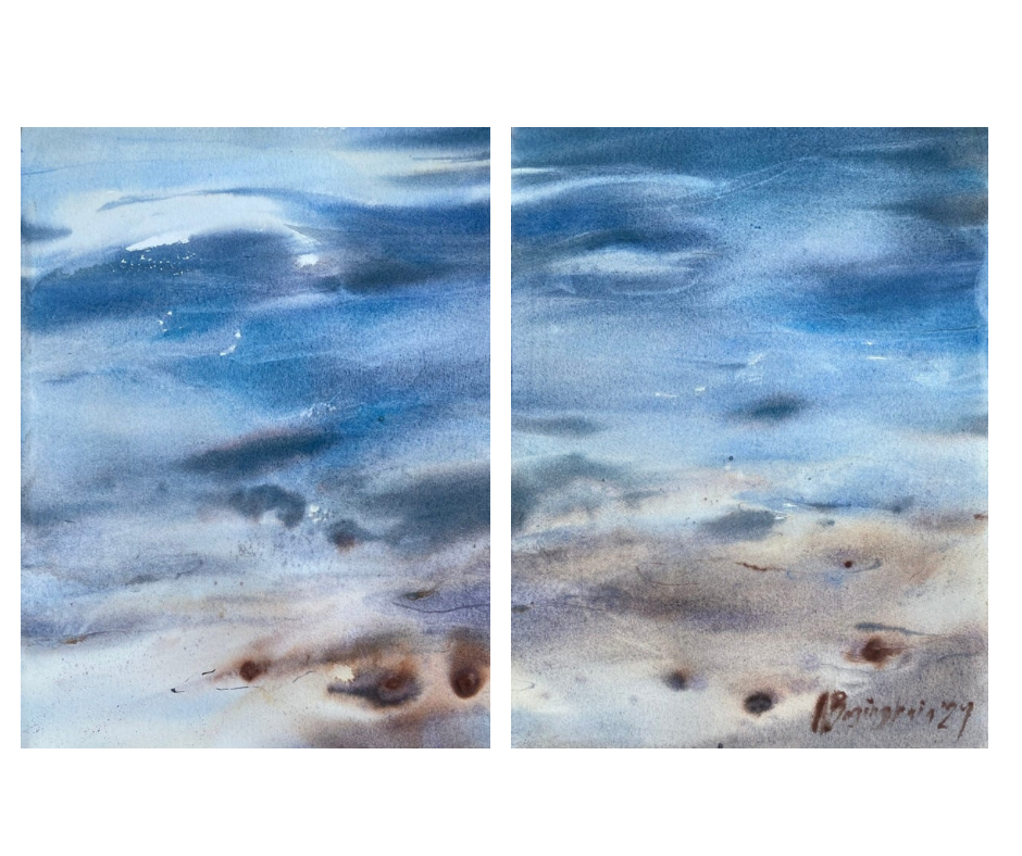 Анна Богинская (Авторская графика - 
                  60 x 40 см) Диптих "Спокойствие"