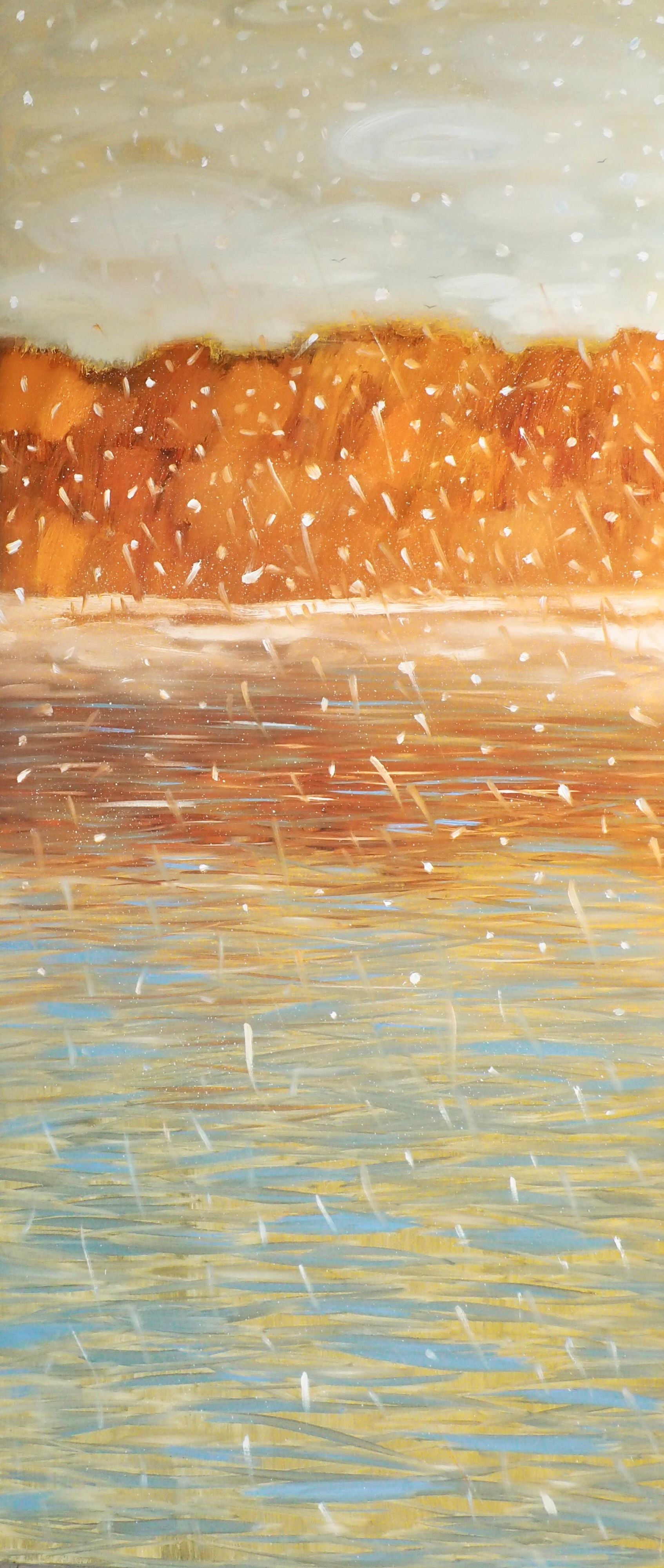 Анастасия Попова (Картина, живопись - 
                  60 x 140 см) Снег и октябрь