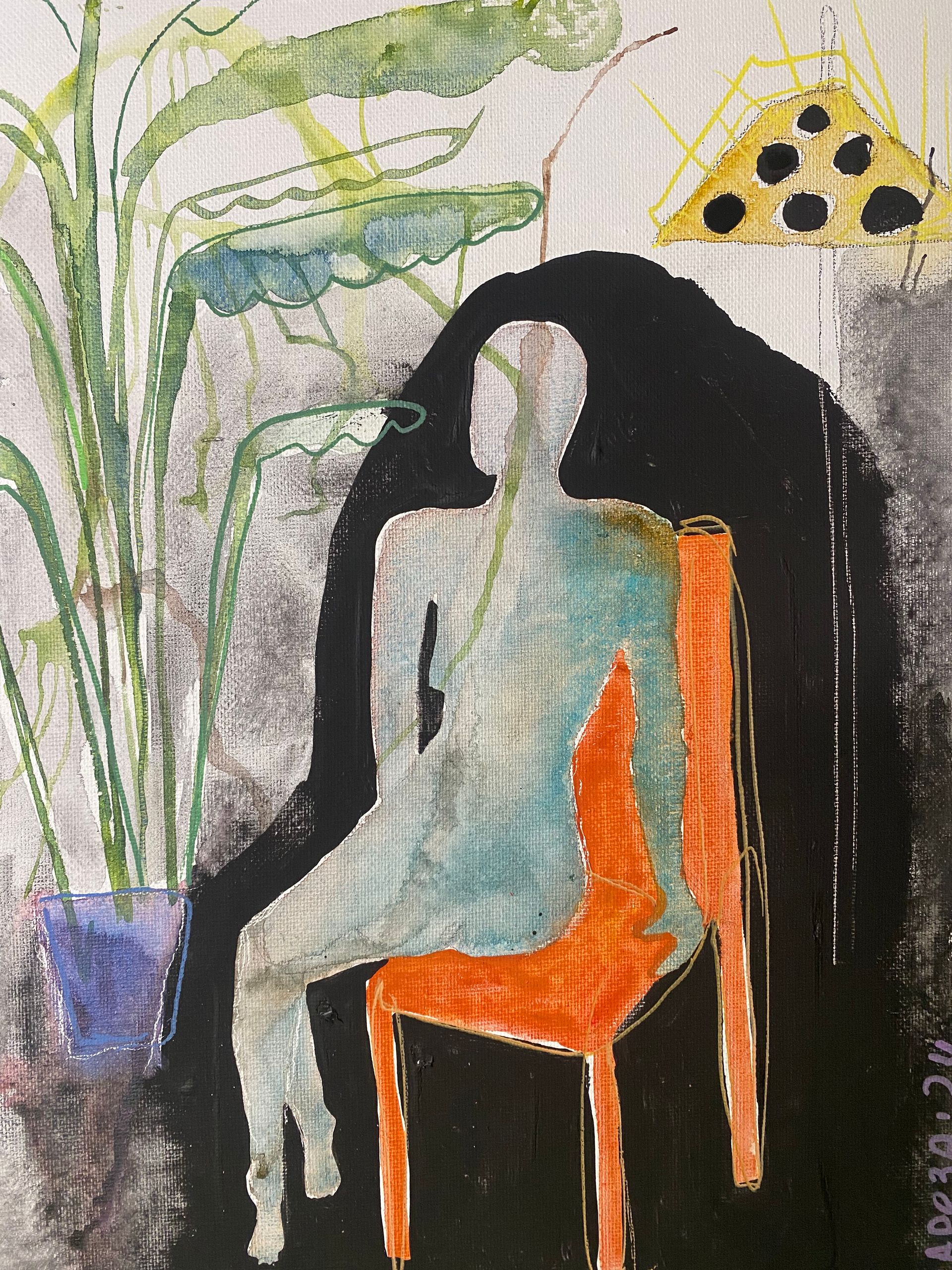 Анастасия Трапезникова (Картина, живопись - 
                  25 x 35 см) The girl sitting on a chair