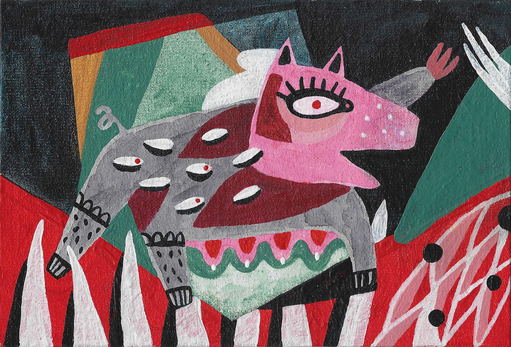 Лена Романовская (Авторская графика - 
                  27 x 21.5 см) Дай пять