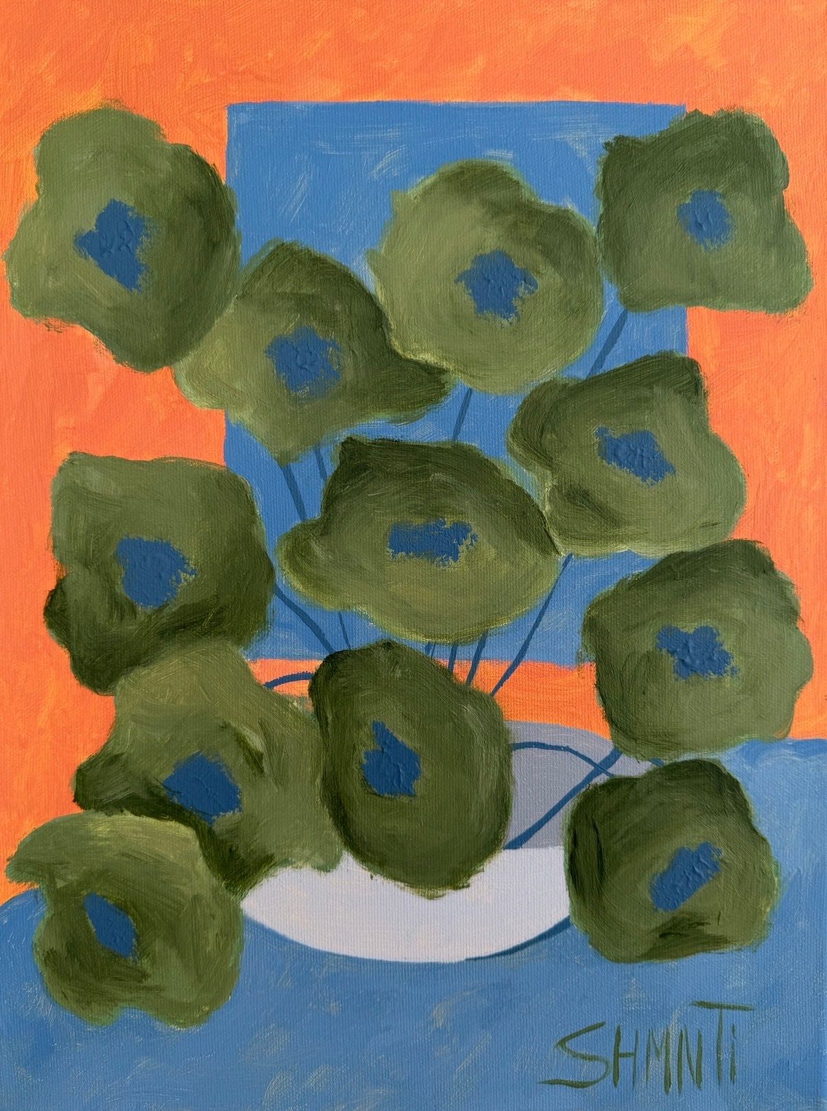 Shomina Ti (Картина, живопись - 
                  30 x 40 см) Ваза с Зелеными Маками