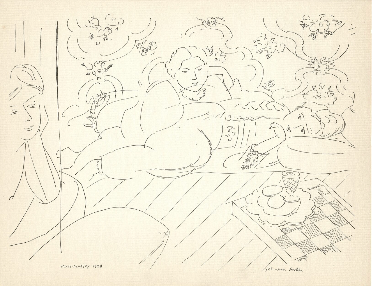 Анри Матисс (Графика печатная - 
                  63 x 38 см) Одалиски в интерьере