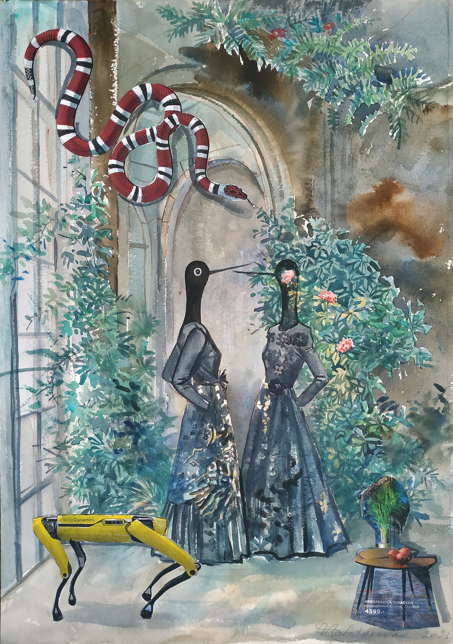 Наталья Лотарева (Авторская графика - 
                  35 x 50.5 см) Секретный сад