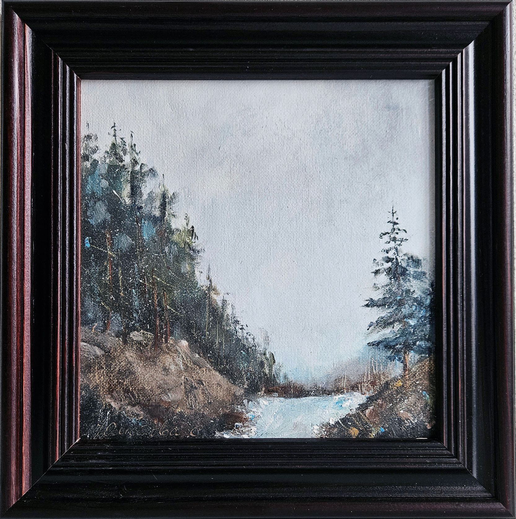 Светлана Юматова (Авторская графика - 
                  27 x 27 см) Карелия зимой