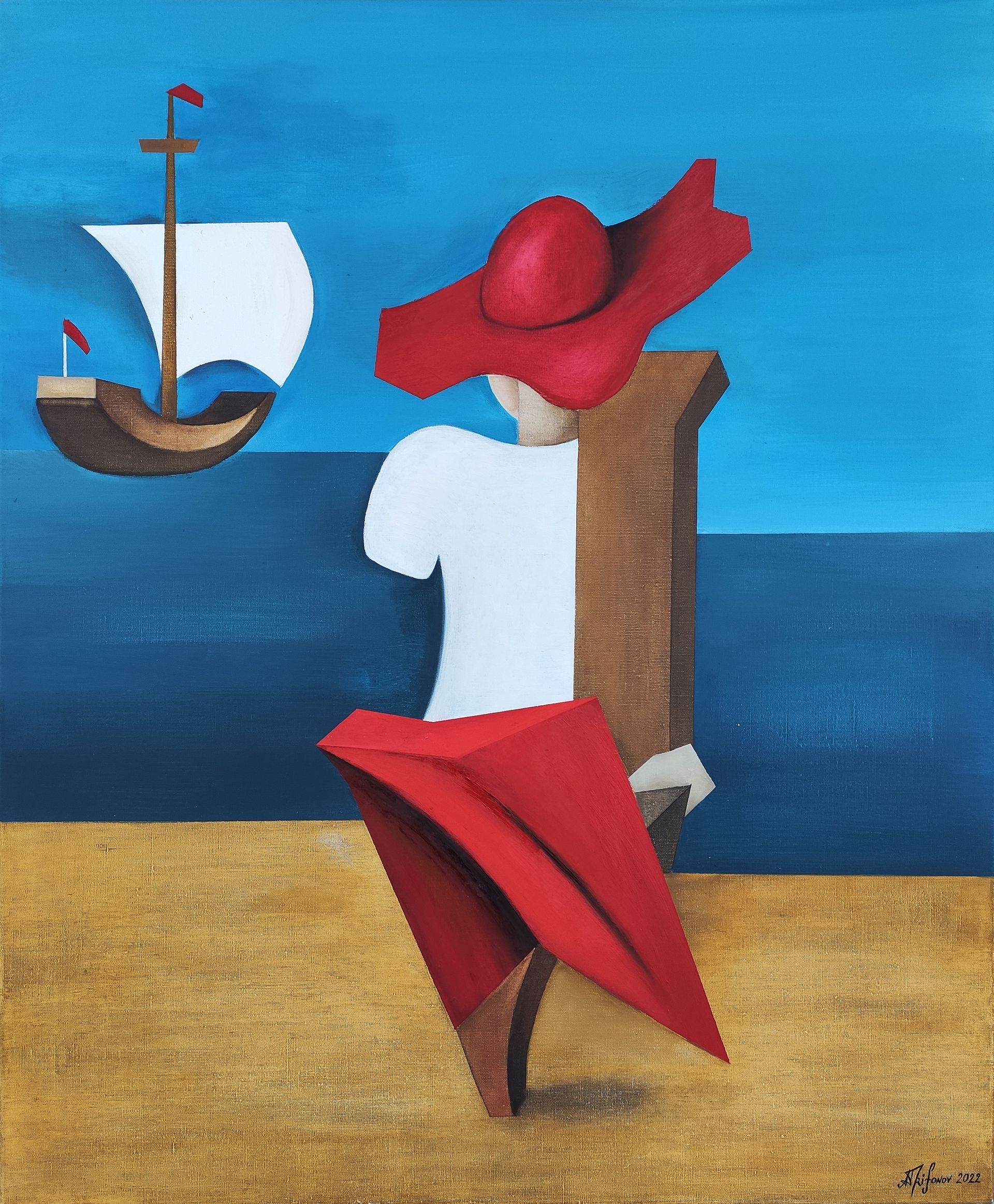 Александр Трифонов (Картина, живопись - 
                  90 x 110 см) Женщина на море