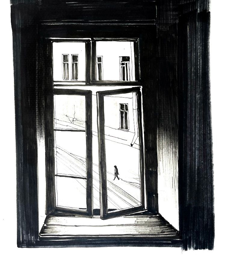 Екатерина Гаврилова (Авторская графика - 
                  30 x 40 см) Гости