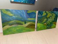 Марианна Чайка (Картина, живопись - 
                  70 x 50 см) Диптих. Симфония Зеленых Гор. Часть 1